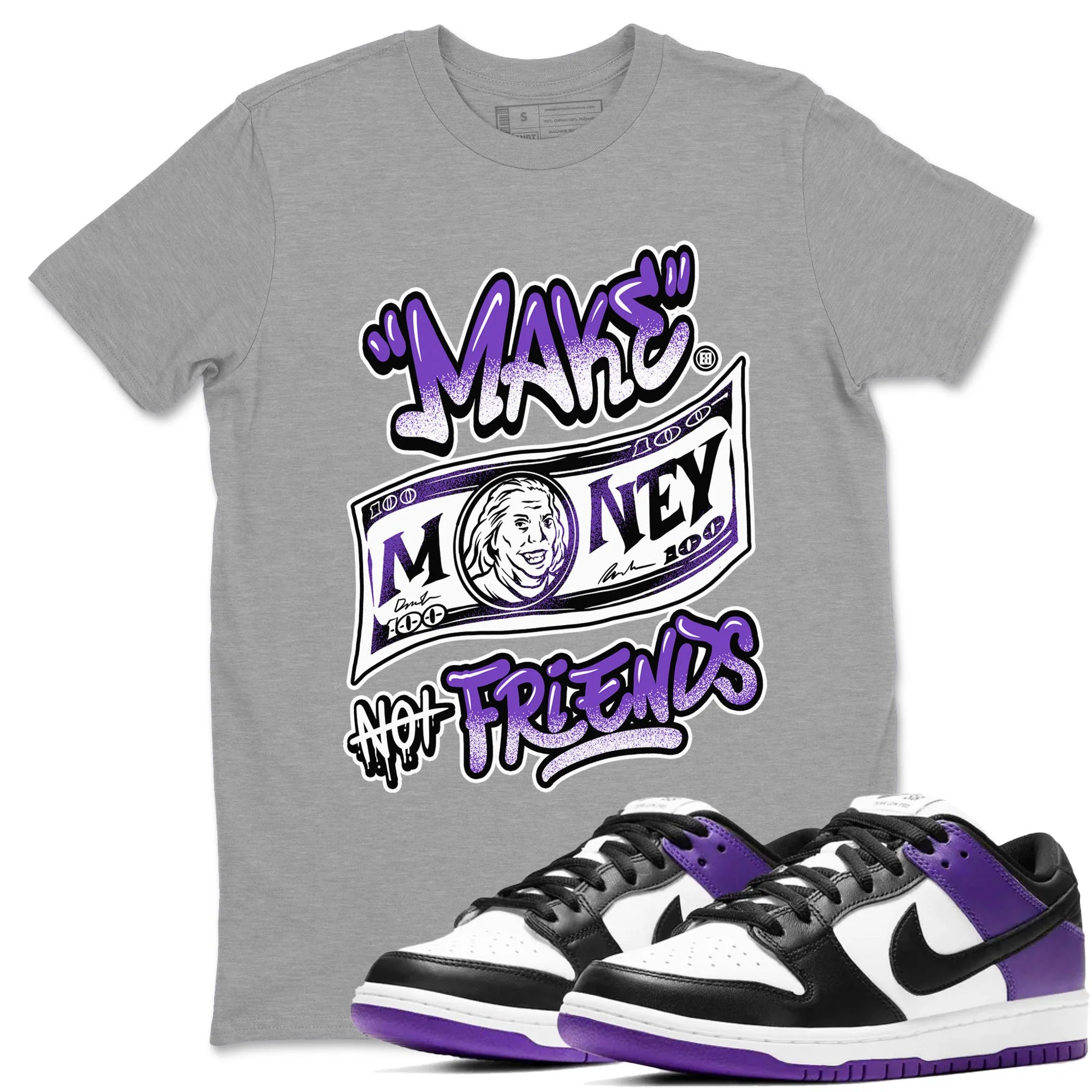 Make Money Not Friends Sneaker Tees - Dunk Low Court Purple