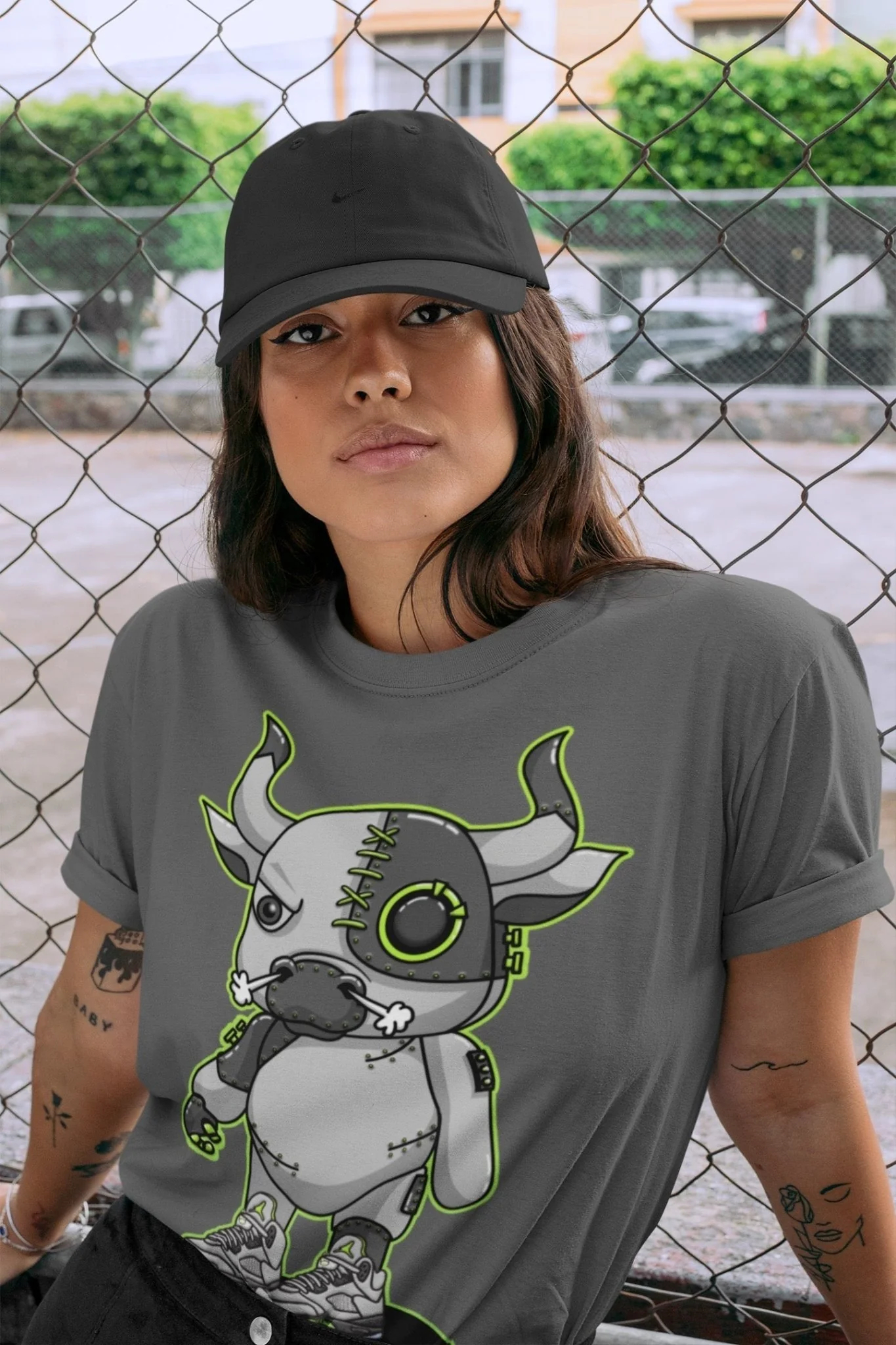 Cyborg Bull Unisex Tops - Air Jordan 5 Green Bean