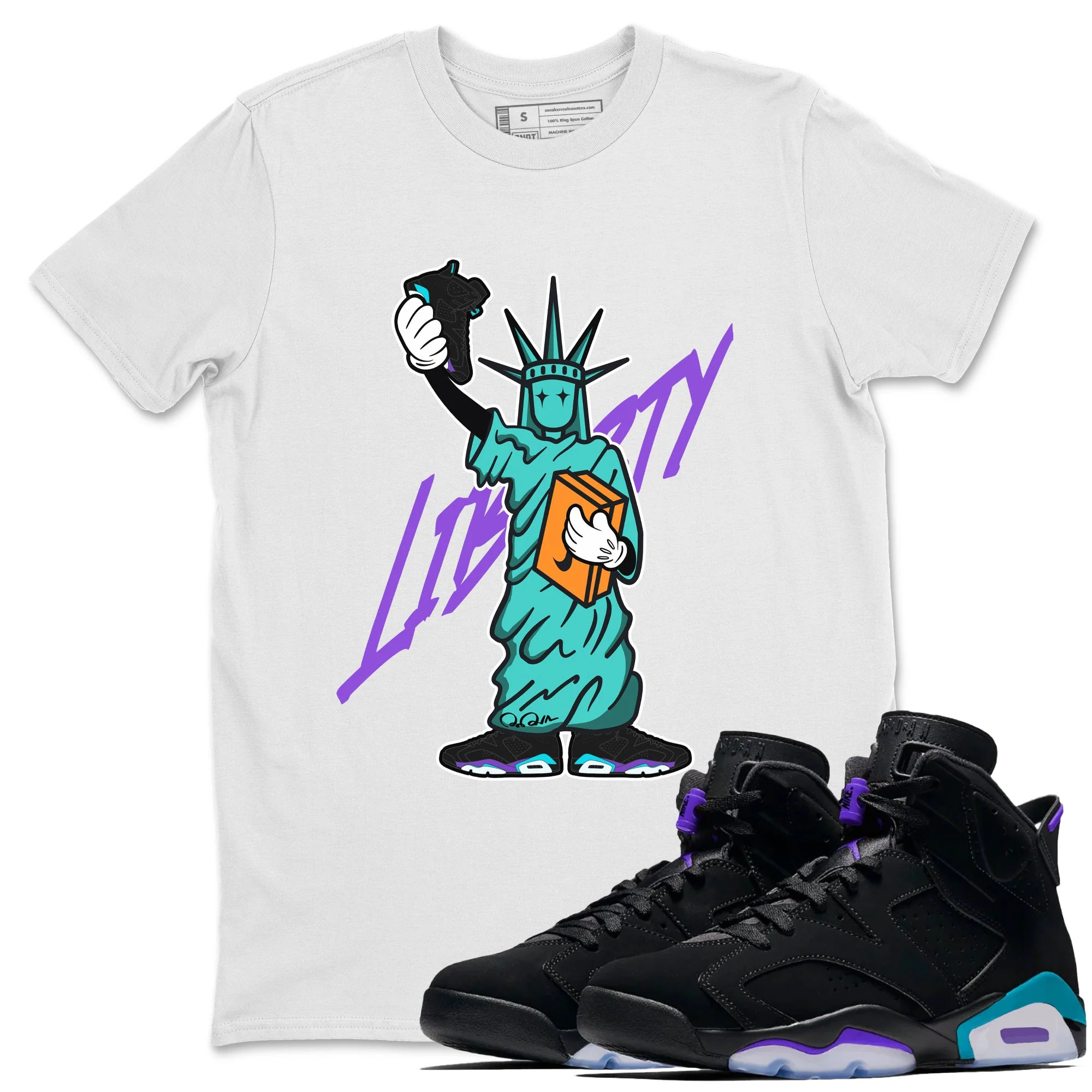 Statue Of Liberty Sneaker Tee - Air Jordan 6 Aqua