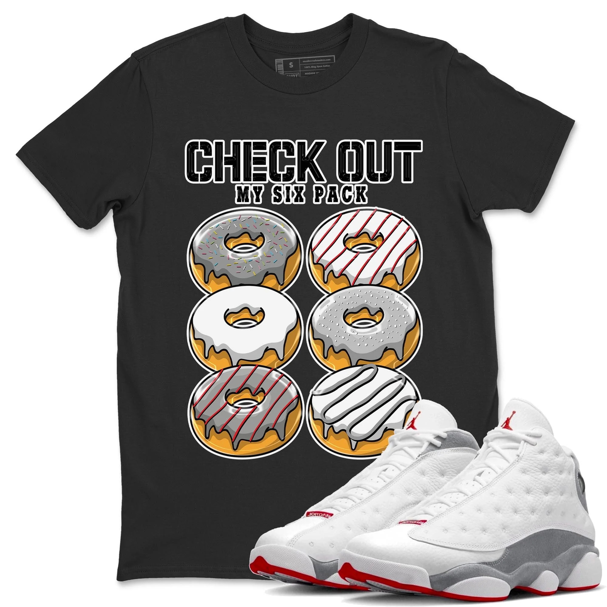 Check Out My Six Pack Unisex Tops - Air Jordan 13 Wolf Grey