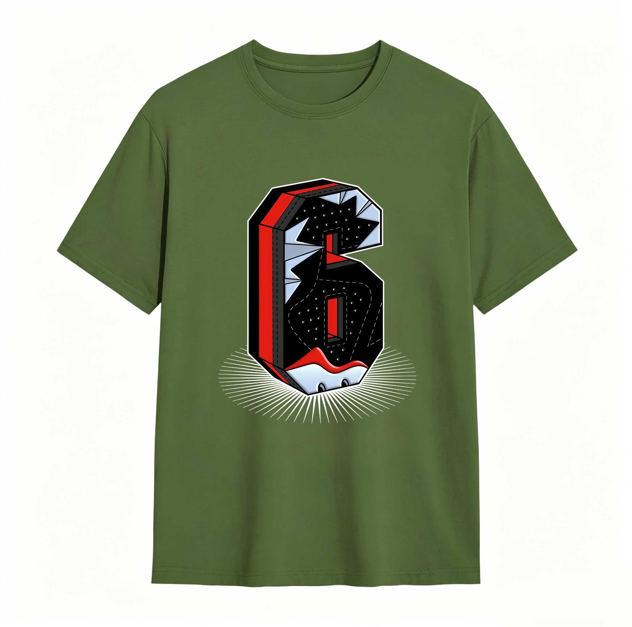 Number Statue Sneaker Tees - Match Air Jordan 6 Reverse Infrared