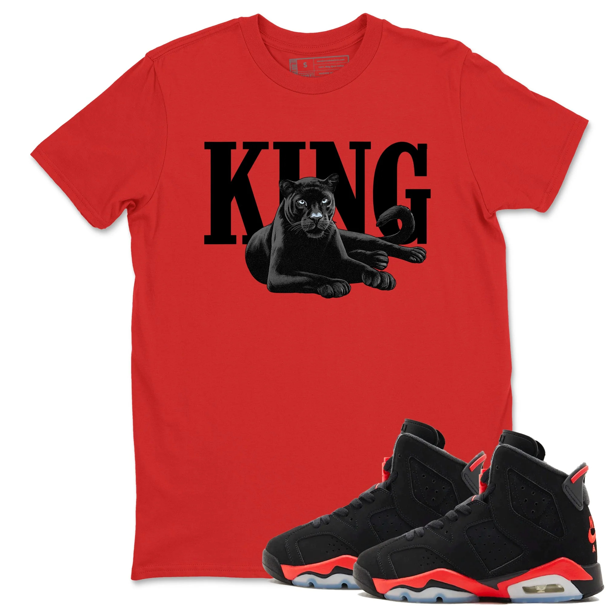King Black Cat Sneaker Tees - Air Jordan 6 Reverse Infrared