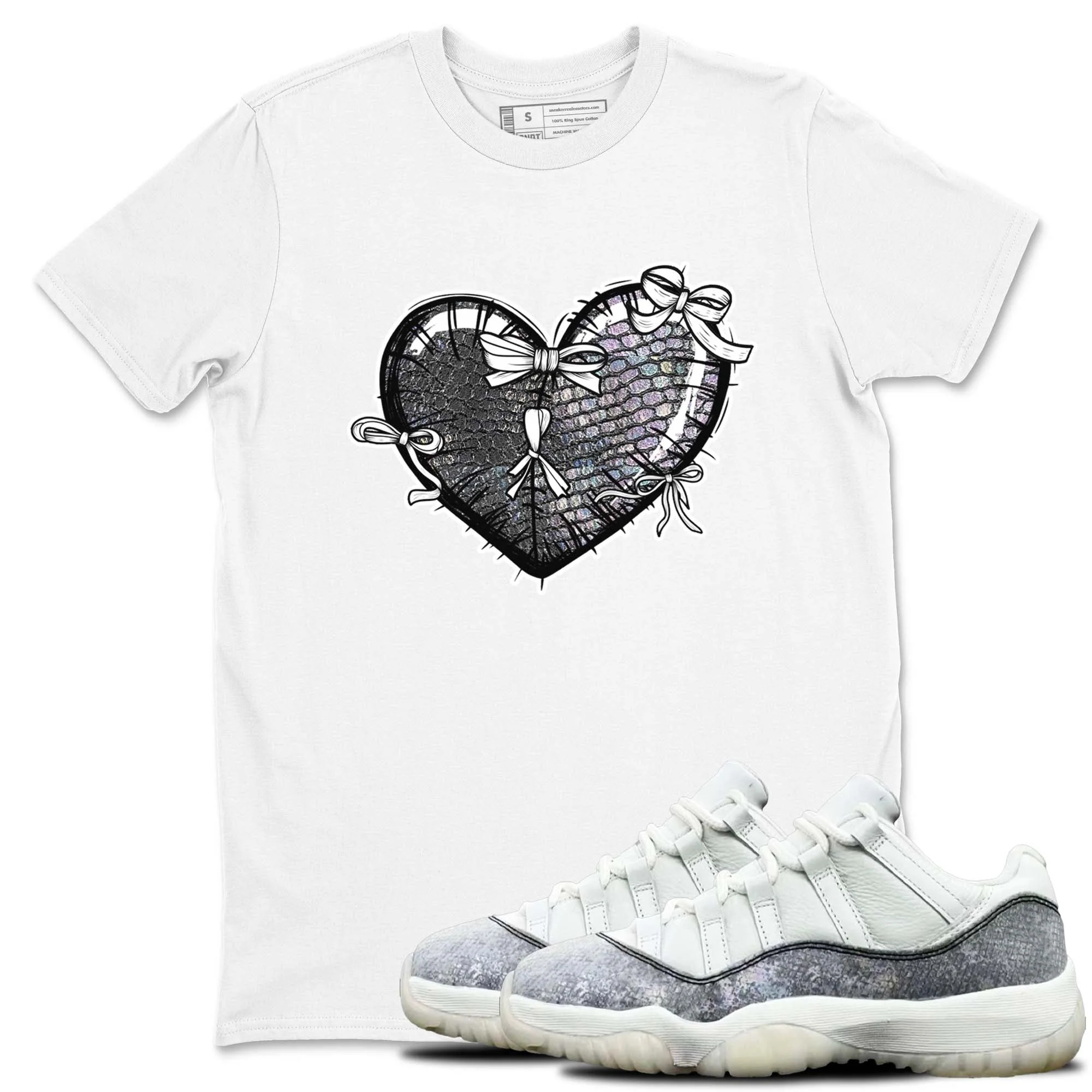 Heart With Ribbons Sneaker Tees - Air Jordan 11 Year Of The Snake