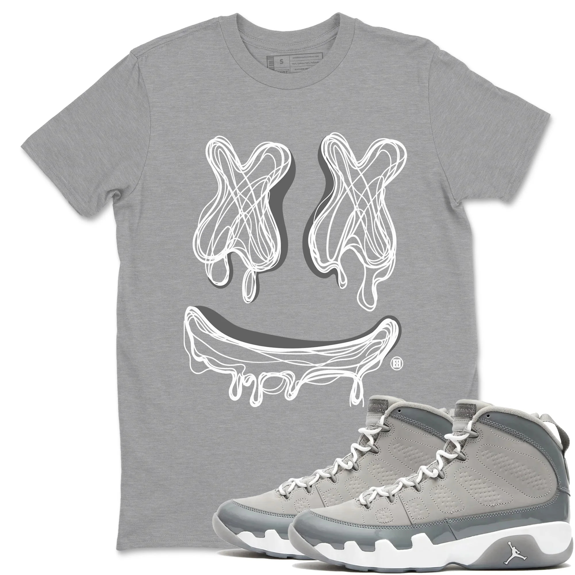 Smile Doodle Sneaker Tees - Air Jordan 9 Cool Grey