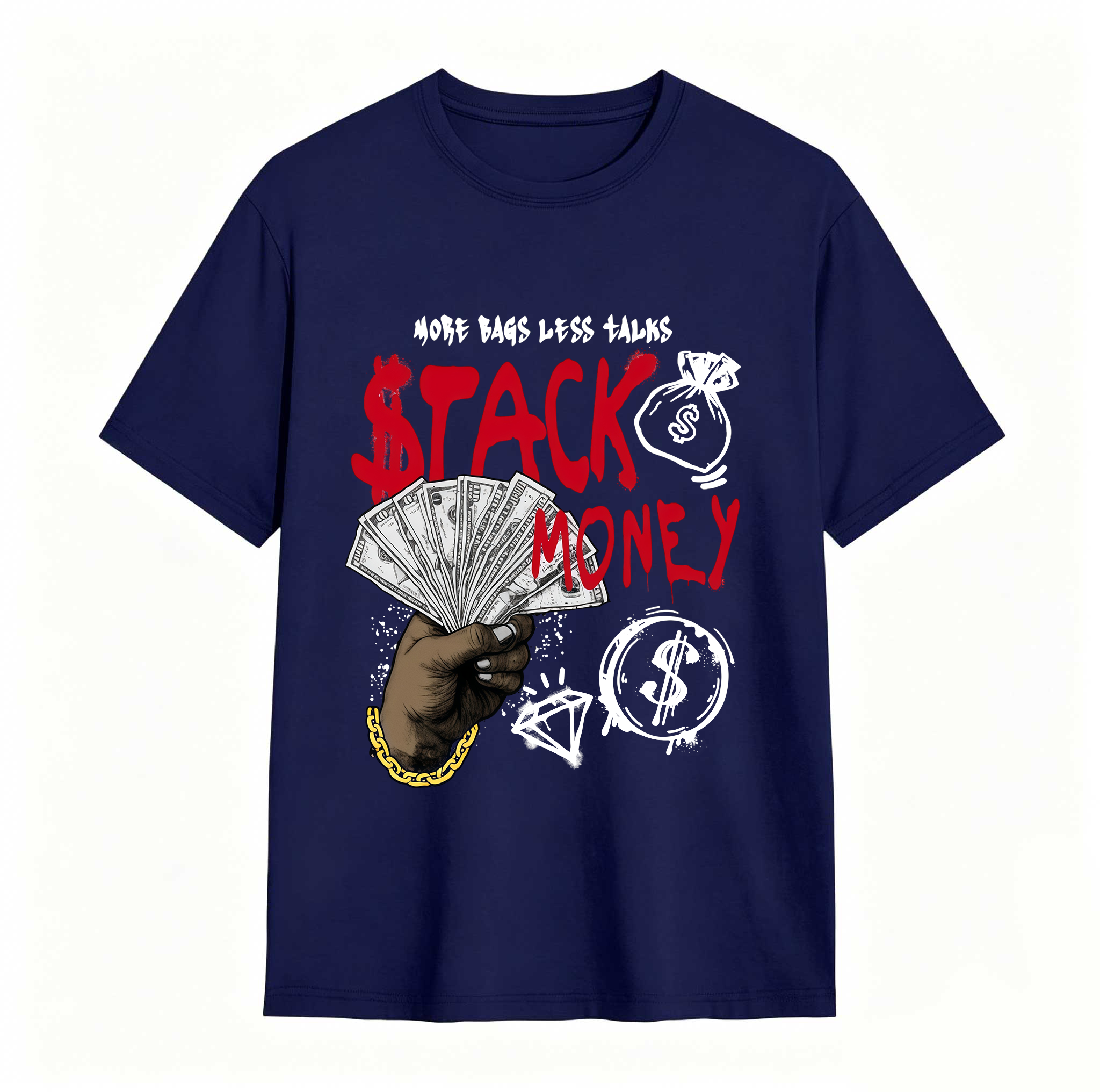Stack Money Sneaker Tees - Match Air Jordan 13 University Red