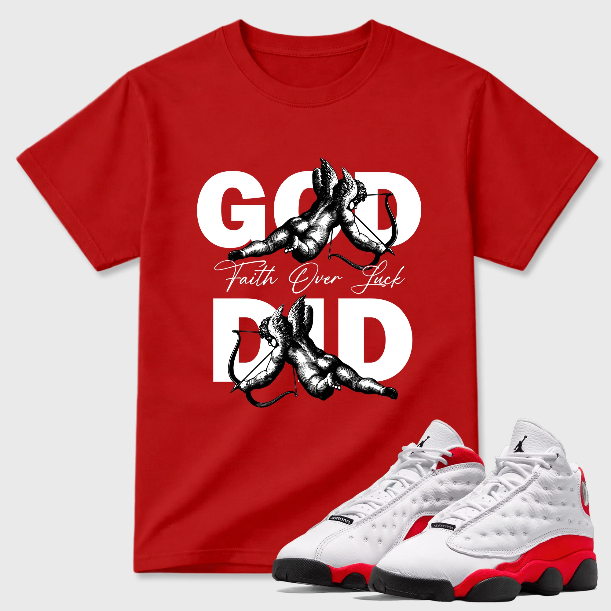 God Did Sneaker Tees - Air Jordan 13 University Red
