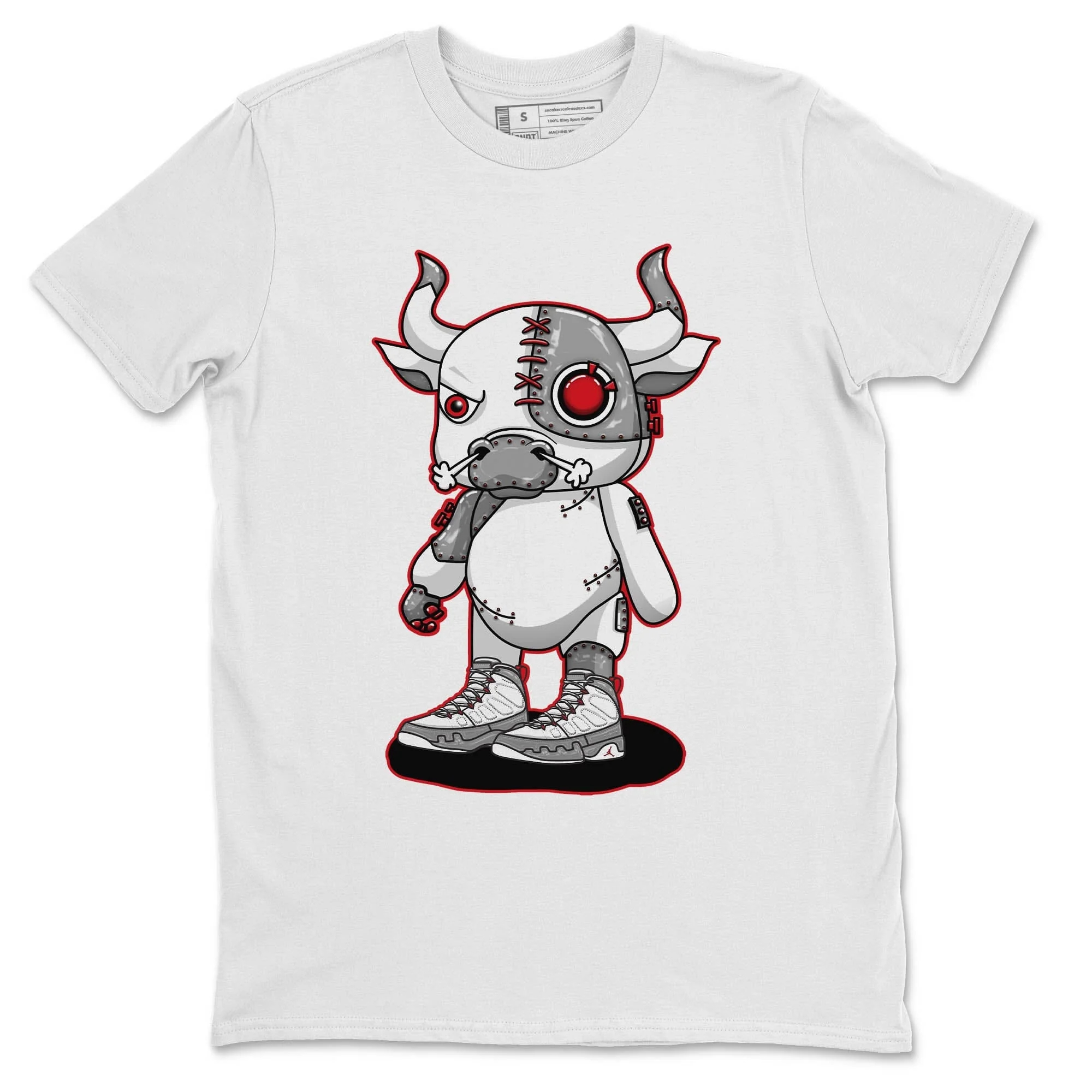 Cyborg Bull Unisex Tops - Air Jordan 9 Fire Red