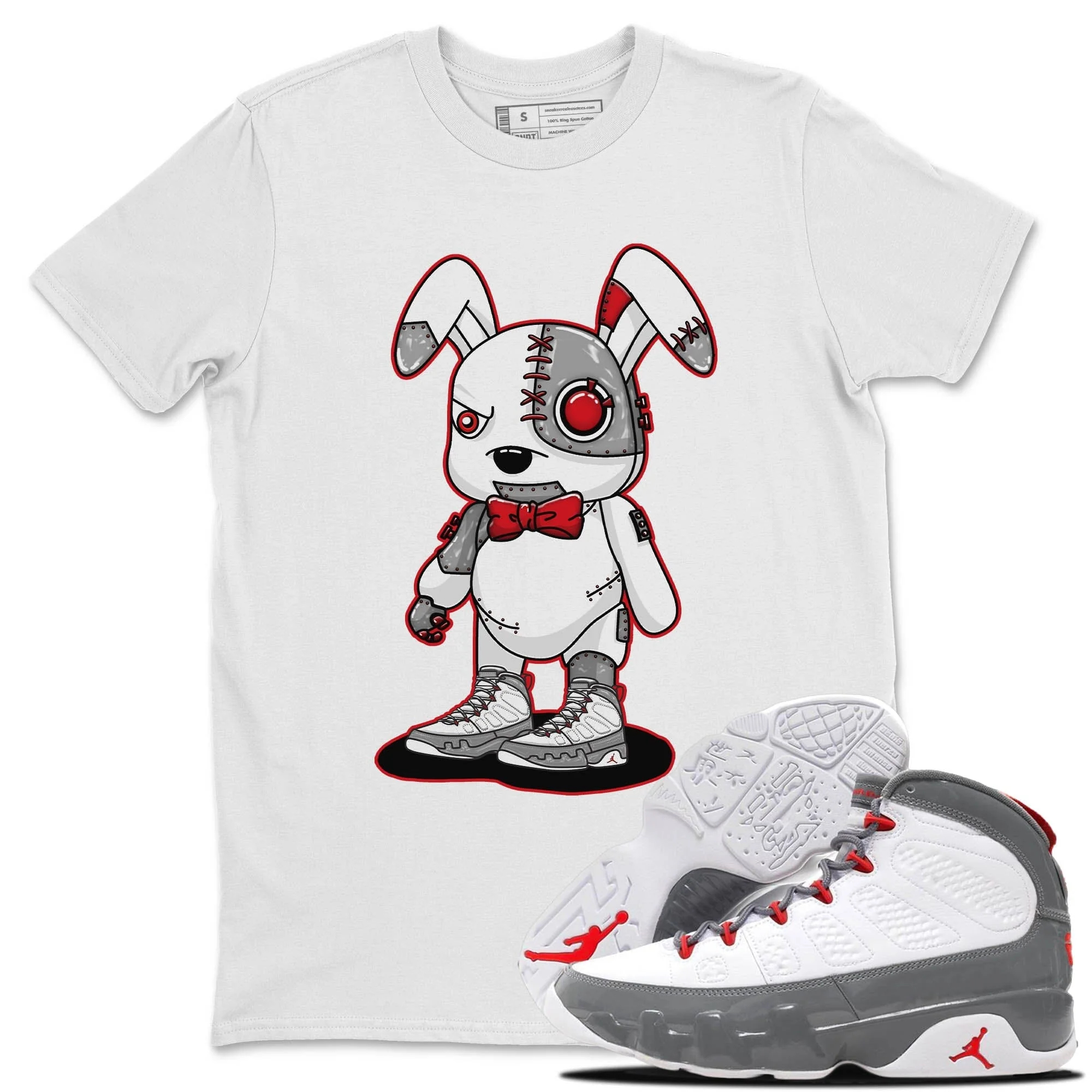 Cyborg Bunny Unisex Tops - Air Jordan 9 Fire Red