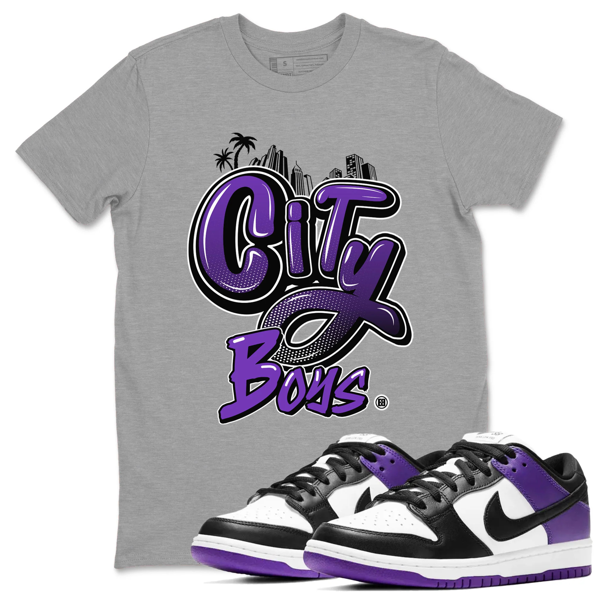 City Boys Sneaker Tees - Dunk Low Court Purple