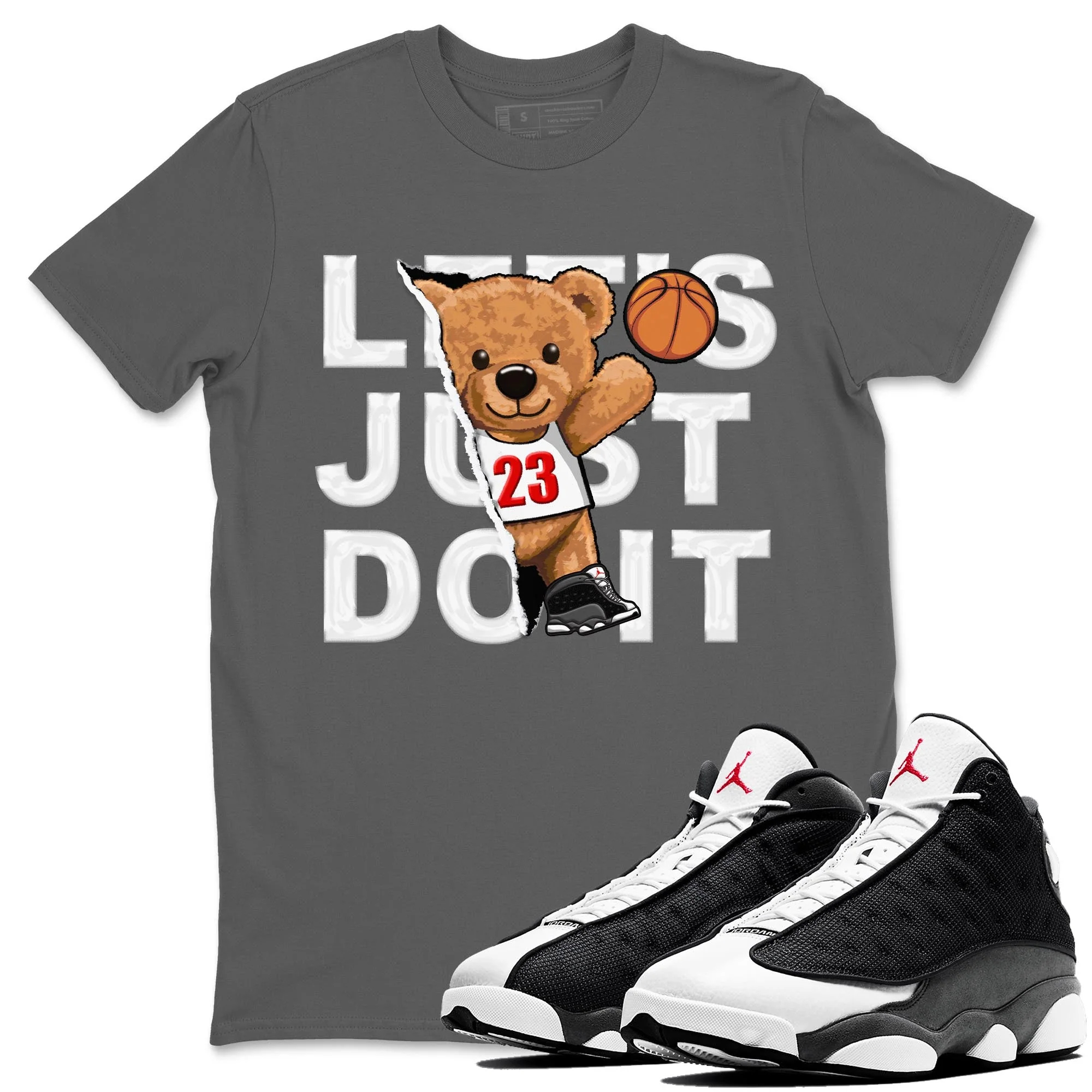 Rip Out Bear Unisex Tops - Air Jordan 13 Black Flint