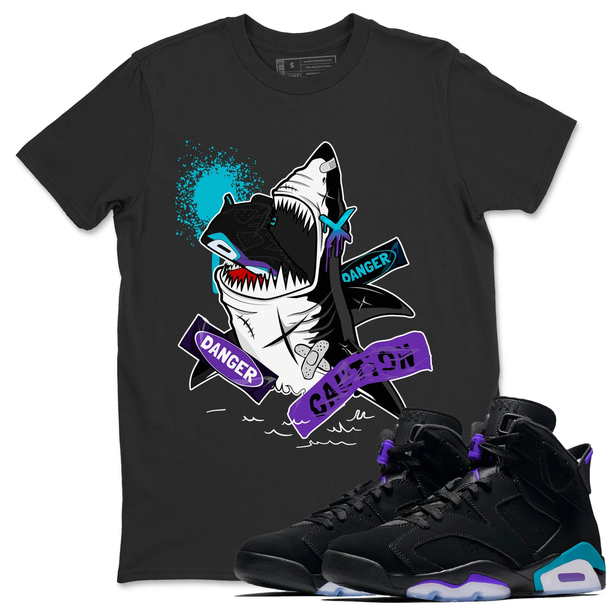 Dangerous Shark SNRT Sneaker Tee - Air Jordan 6 Aqua