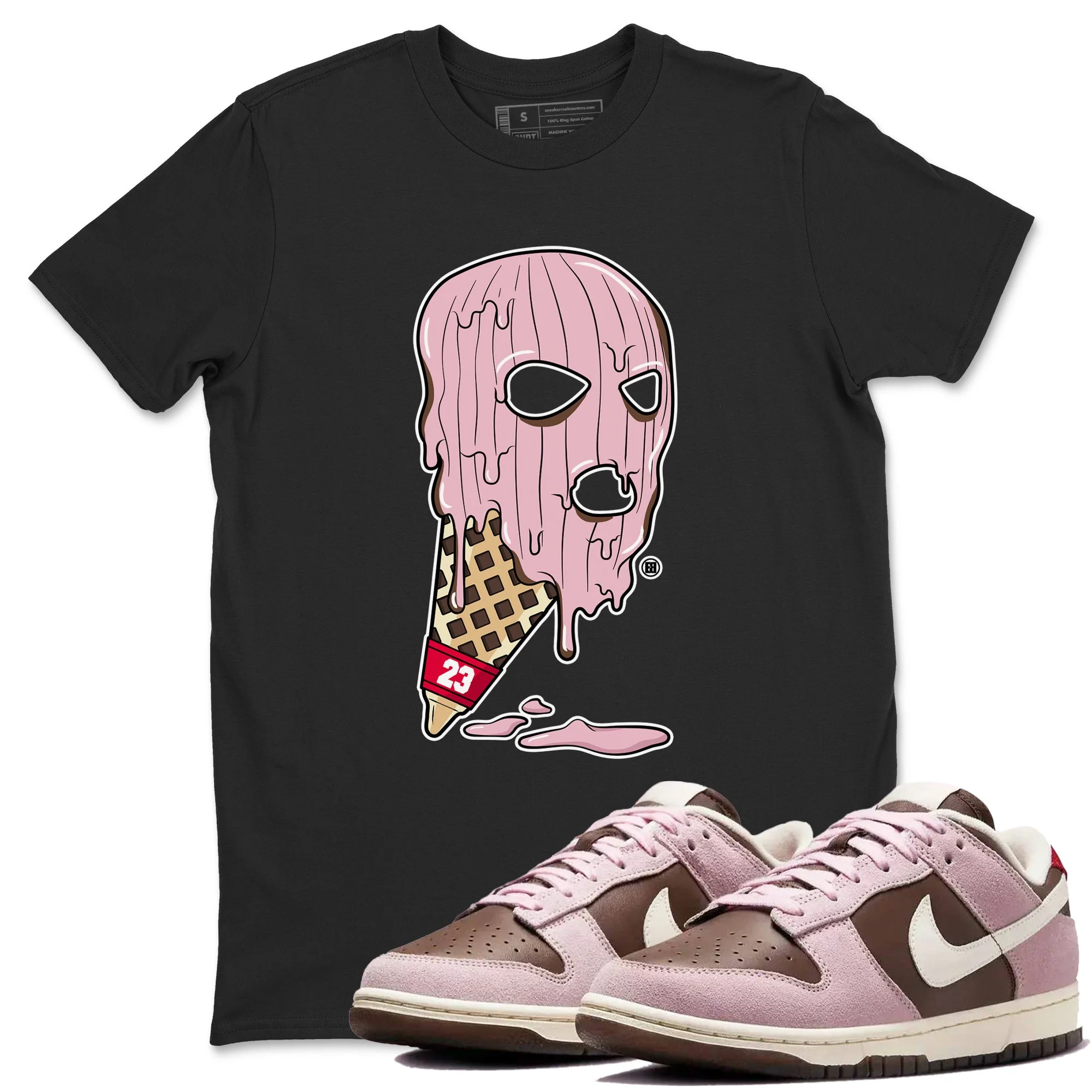 Ice Cream Mask Sneaker Tees - Dunk Cacao Wow And Pink Foam