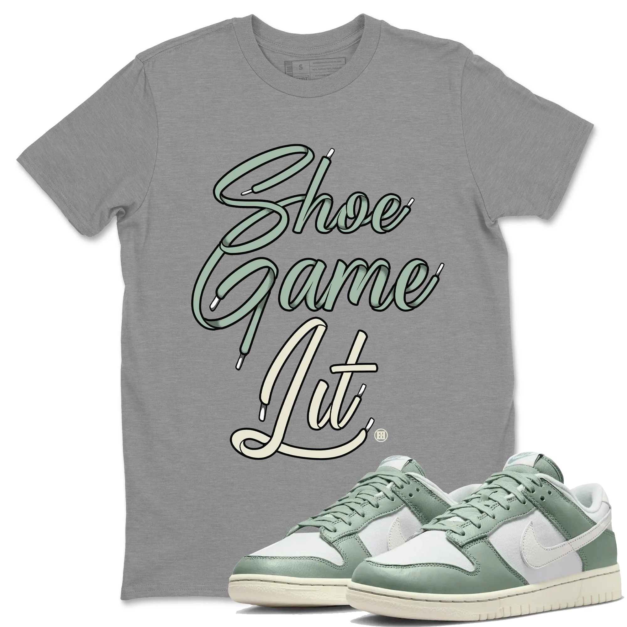 Shoe Game Lit Shoe Lace Unisex Tops - Dunk Mica Green