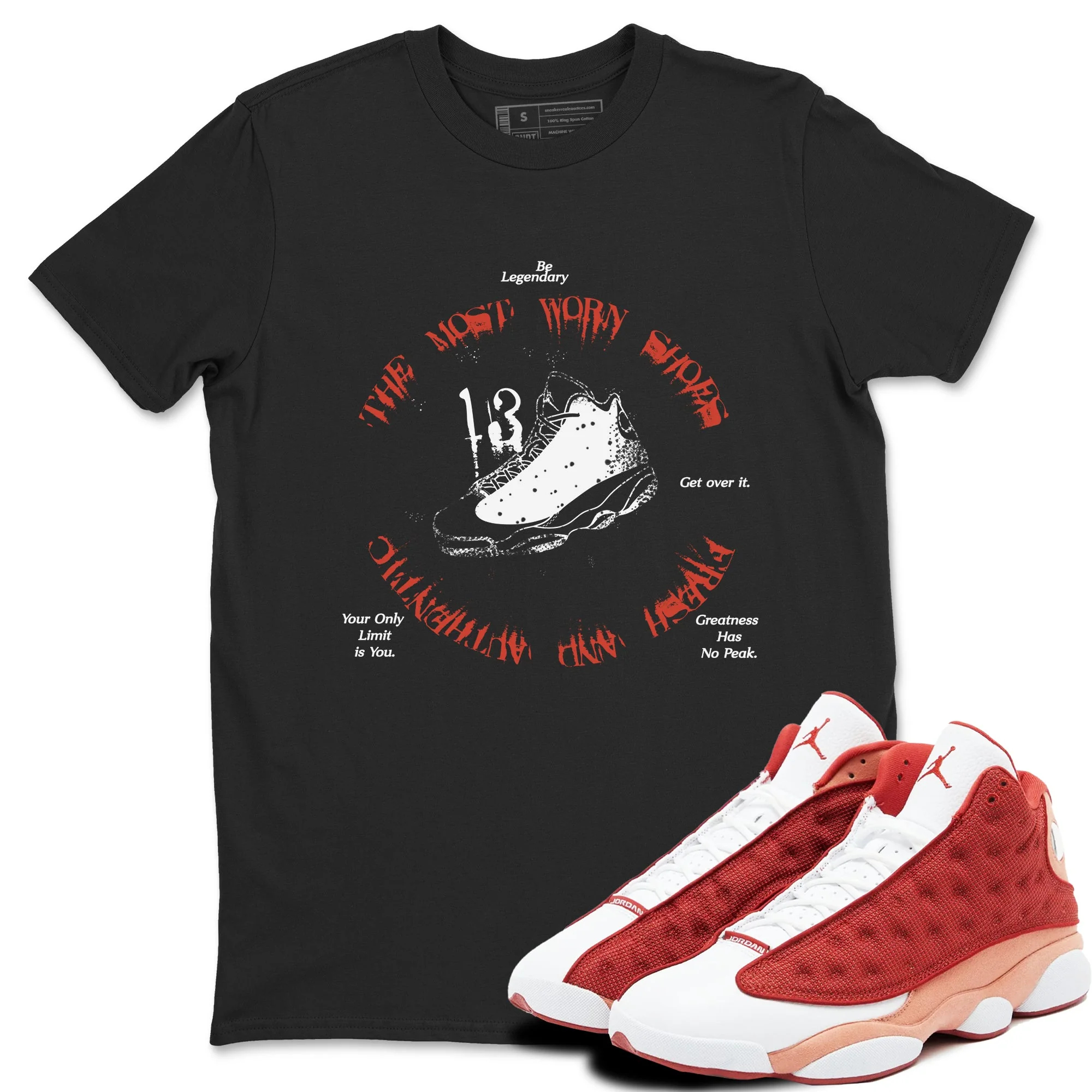 The Most Worn Shoes Sneaker Tees - Air Jordan 13 Dune Red