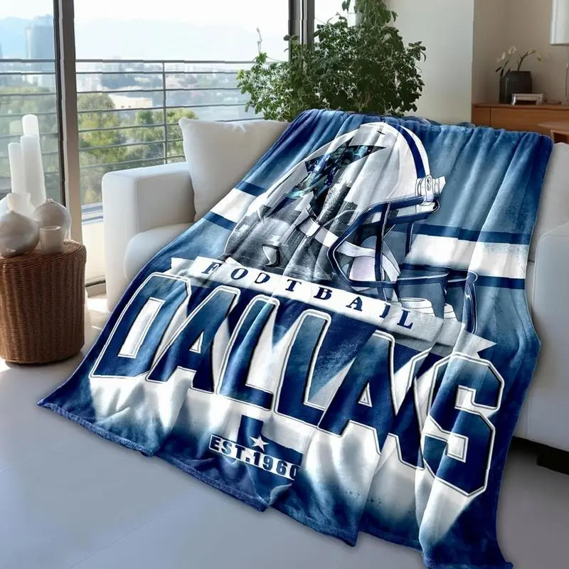 Dallas Football Fleece Throw Blanket - Soft Flannel Sports Sherpa Blanket, Gift for Dallas Fans Men Women, Game Day Couch Bed Decor