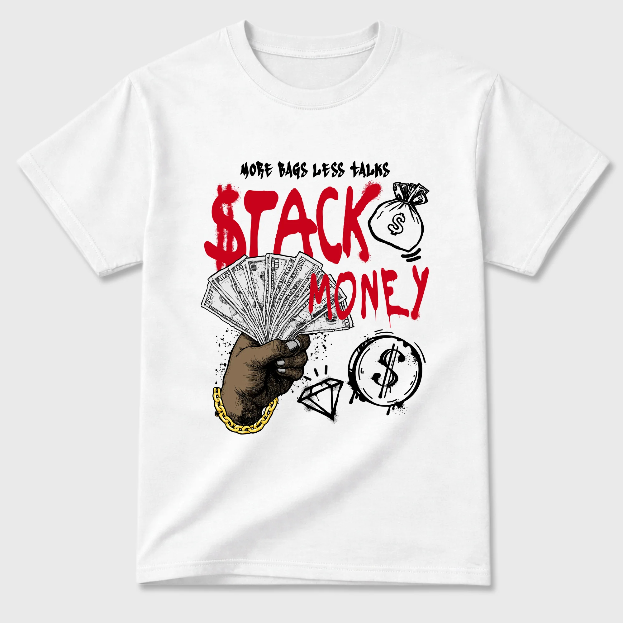 Stack Money Sneaker Tees - Air Jordan 13 University Red