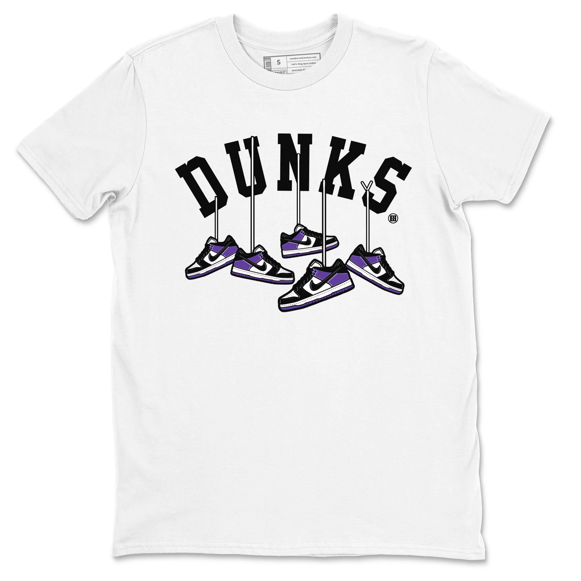 Hanging Sneakers Sneaker Tees - Dunk Low Court Purple
