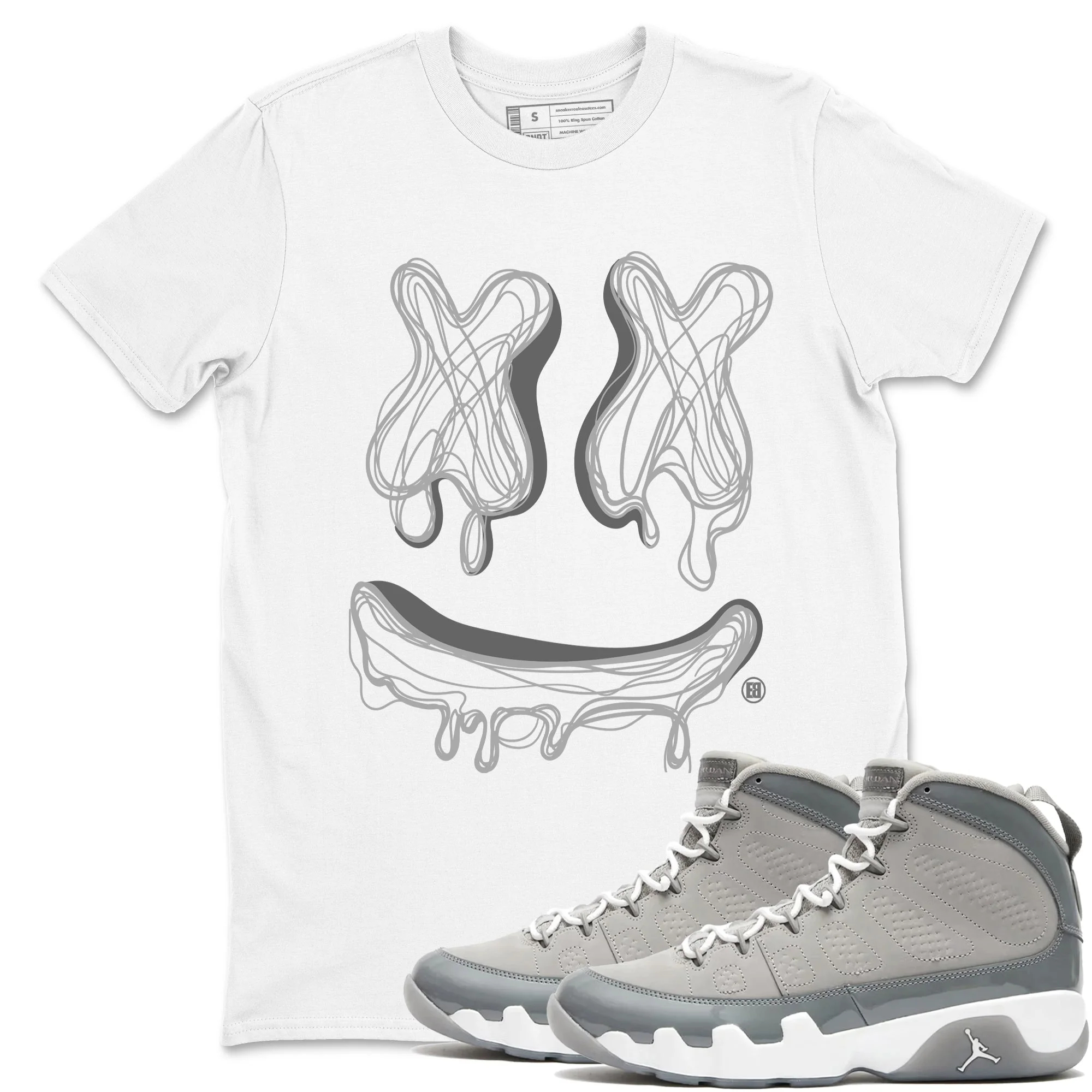 Smile Doodle Sneaker Tees - Air Jordan 9 Cool Grey