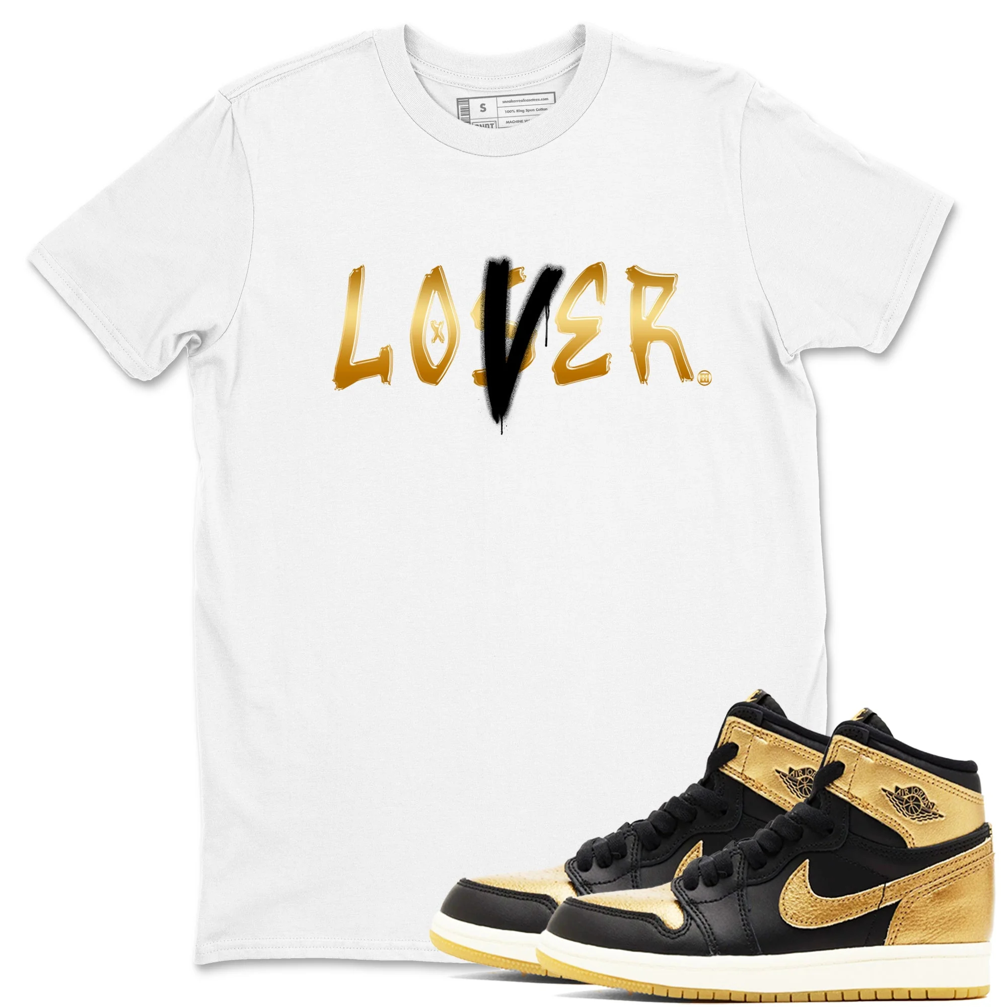 Loser Lover Sneaker Tees - Air Jordan 1 Black Metallic Gold