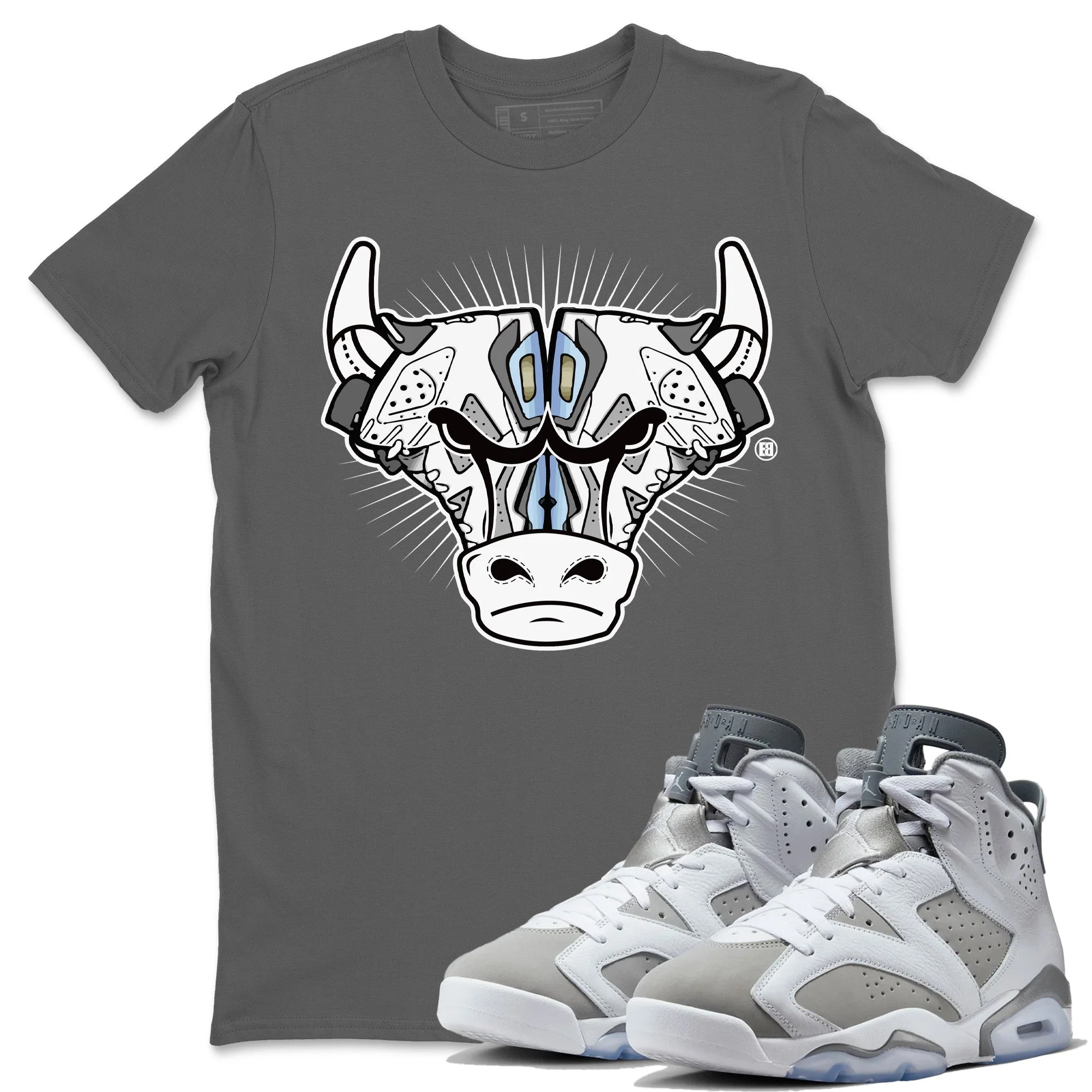 Sneaker Bull Head Unisex Tops - Air Jordan 6 Cool Grey