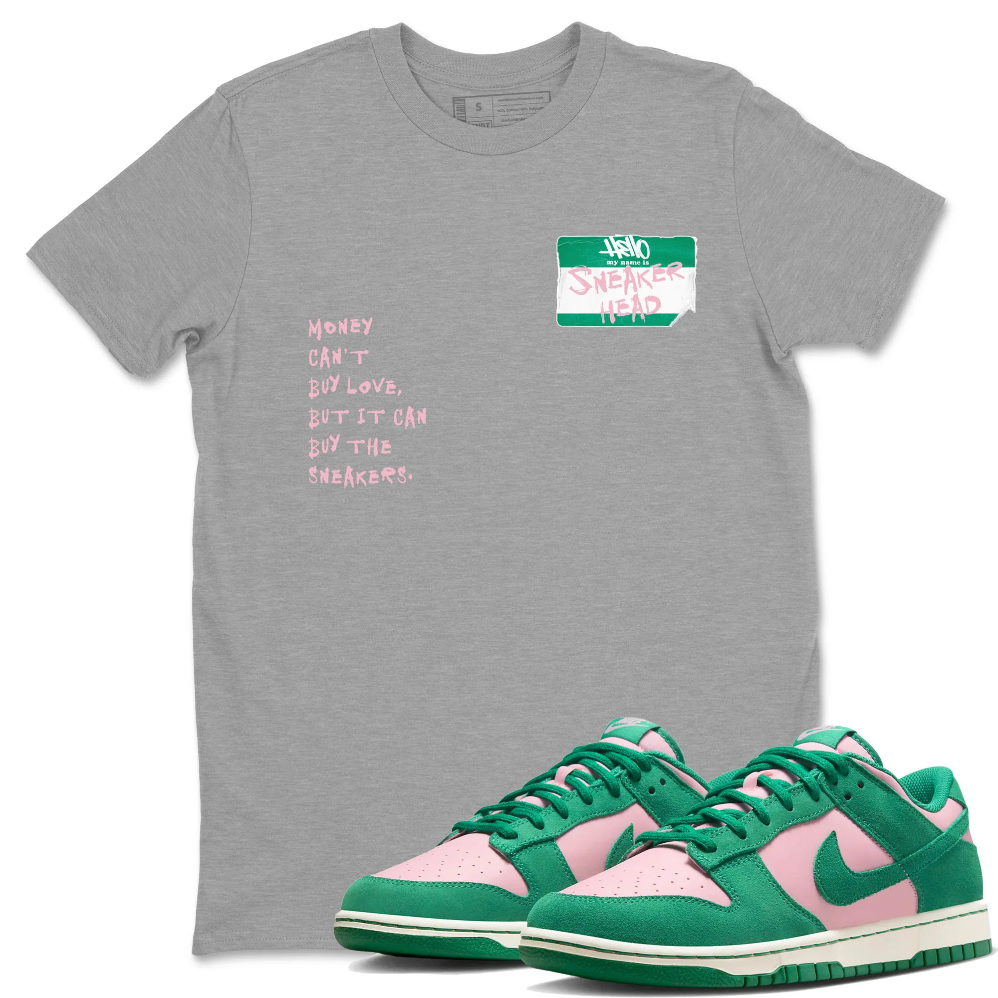 Sneakerhead Badge Sneaker Tees - Dunk Medium Soft Pink Malachite