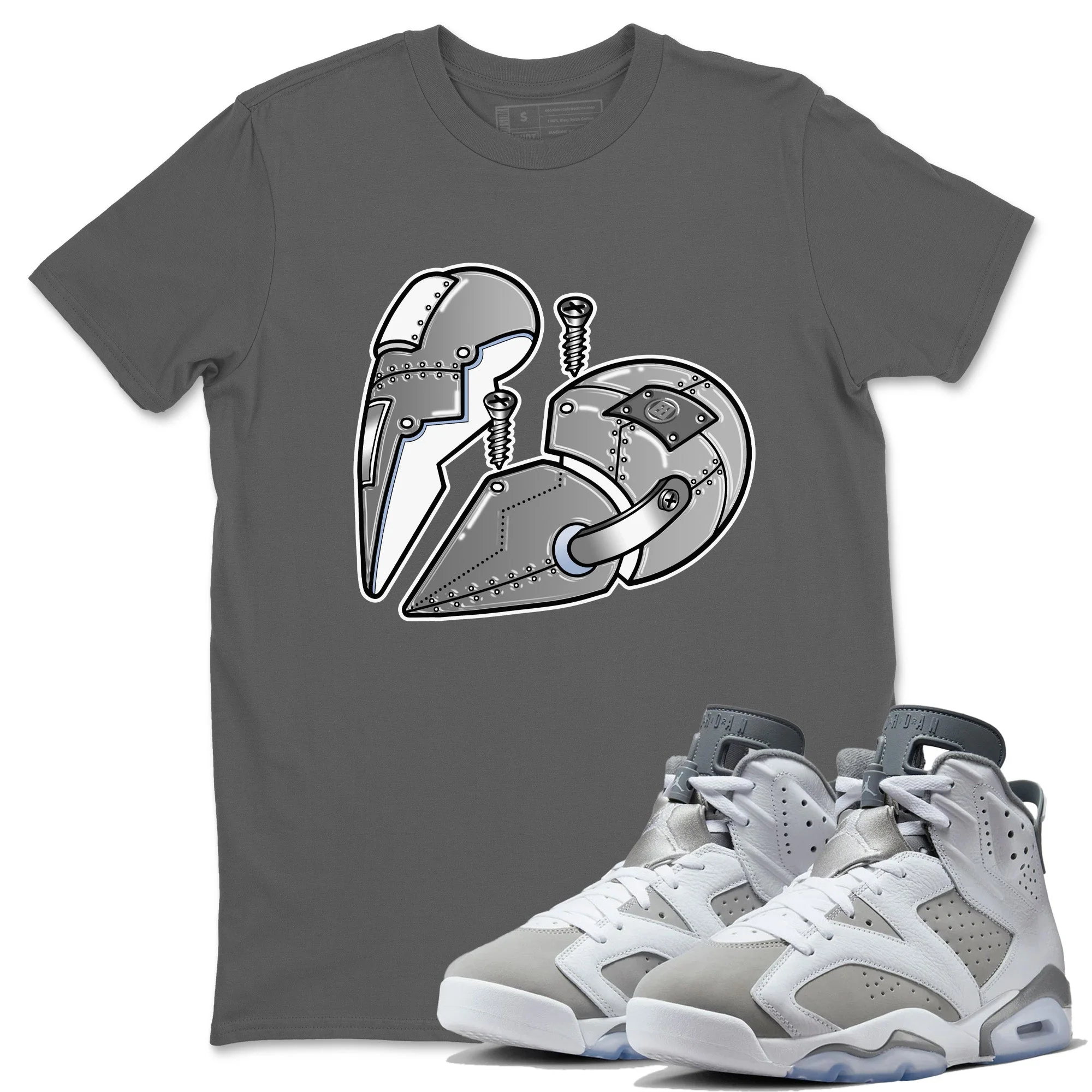 Metal Heart Unisex Tops - Air Jordan 6 Cool Grey