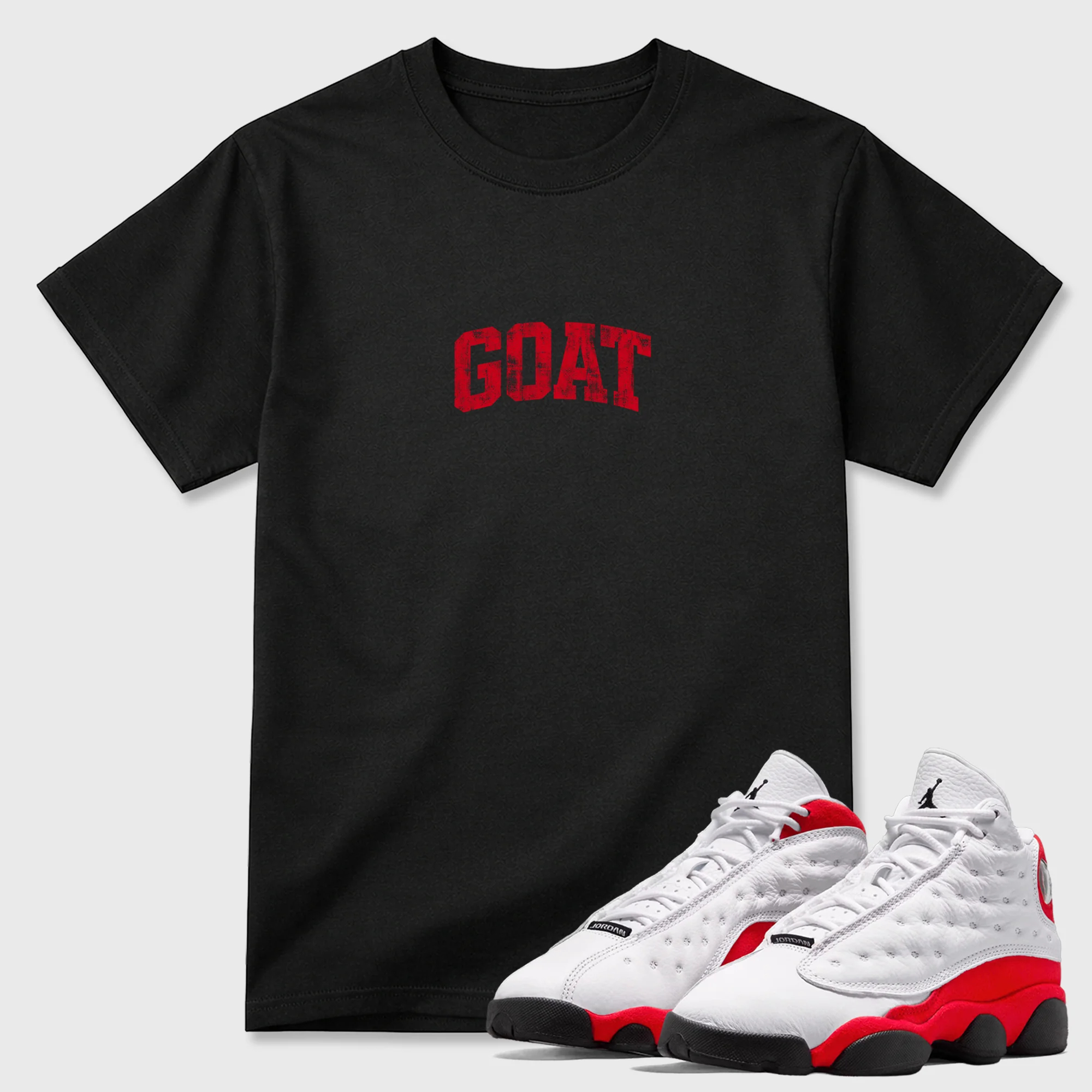 Vintage Goat Sneaker Tees - Air Jordan 13 University Red