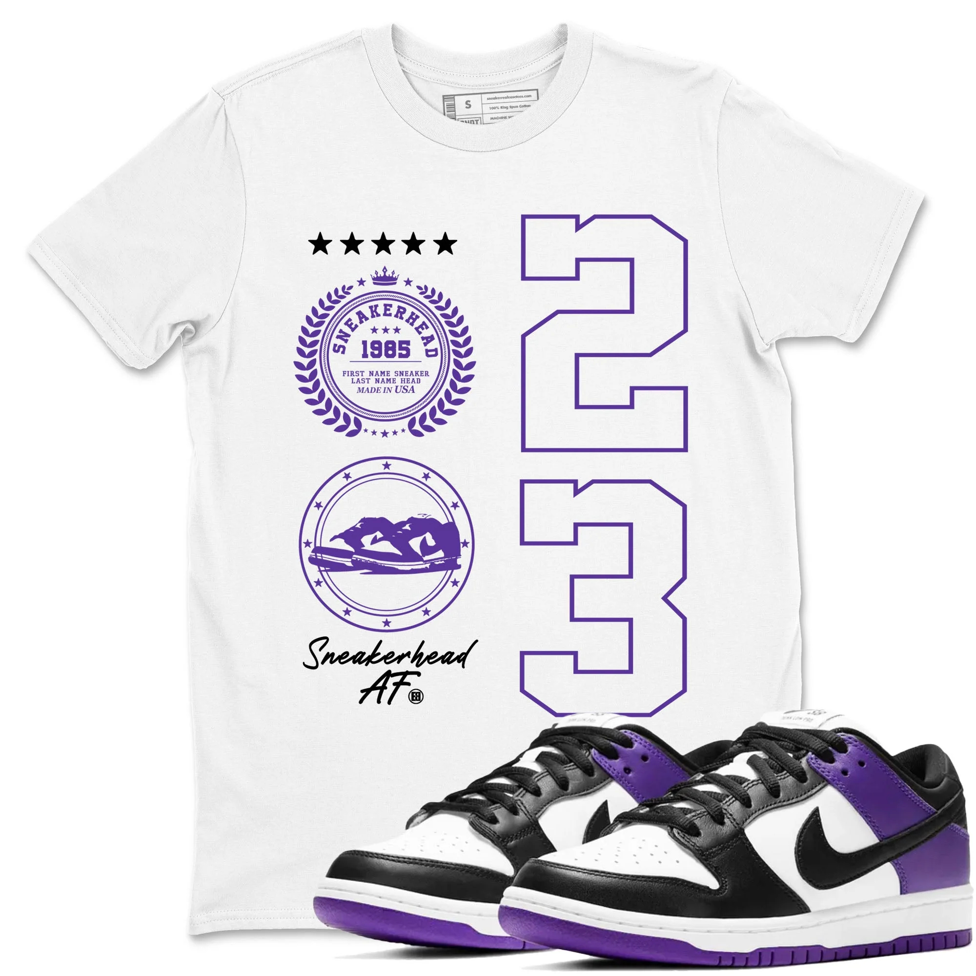 Sneaker Emblem Sneaker Tees - Dunk Low Court Purple