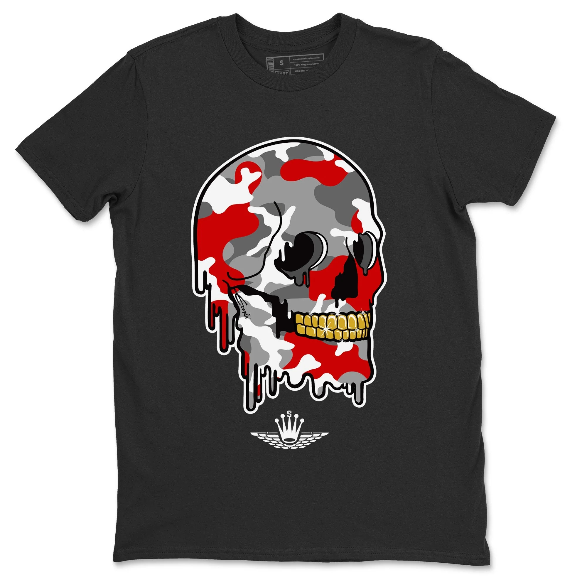 Dripping Camo Skull Unisex Tops - Air Jordan 9 Fire Red