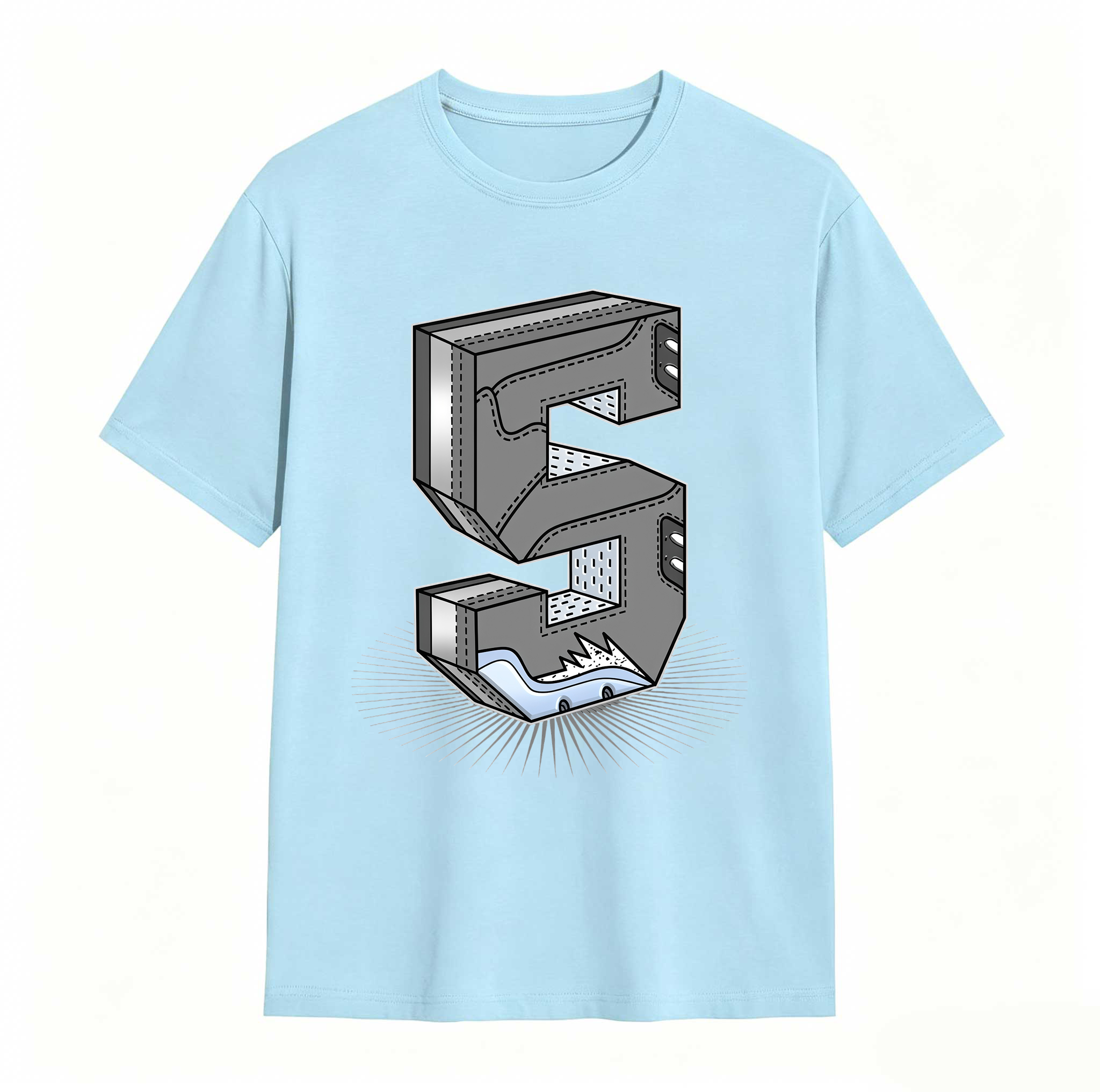 Number Statue Sneaker Tees - Match Air Jordan 5 Wolf Grey