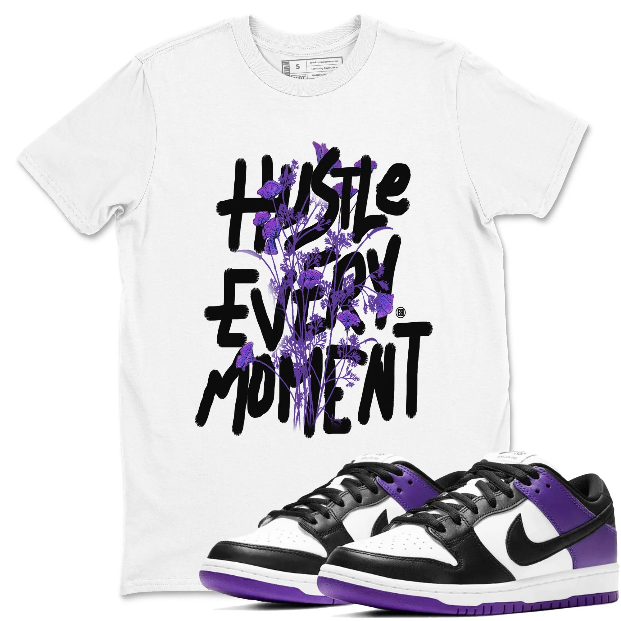 Hustle Every Moment Sneaker Tees - Dunk Low Court Purple