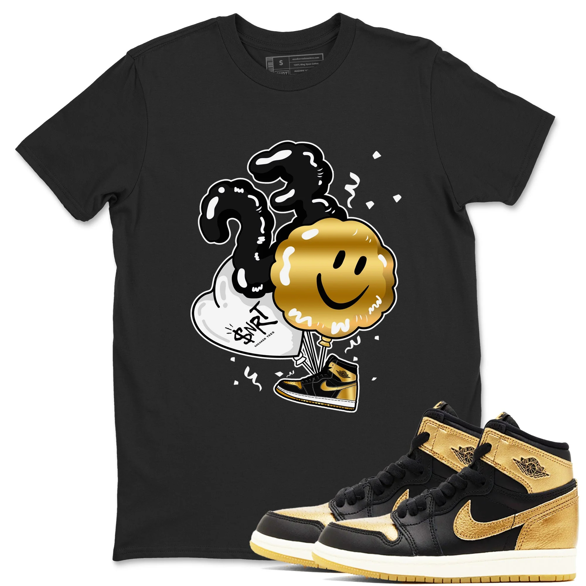 Balloon Sneaker Tees - Air Jordan 1 Black Metallic Gold