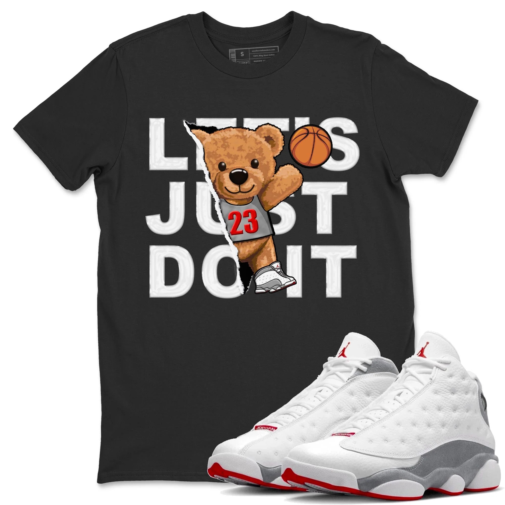 Rip Out Bear Unisex Tops - Air Jordan 13 Wolf Grey