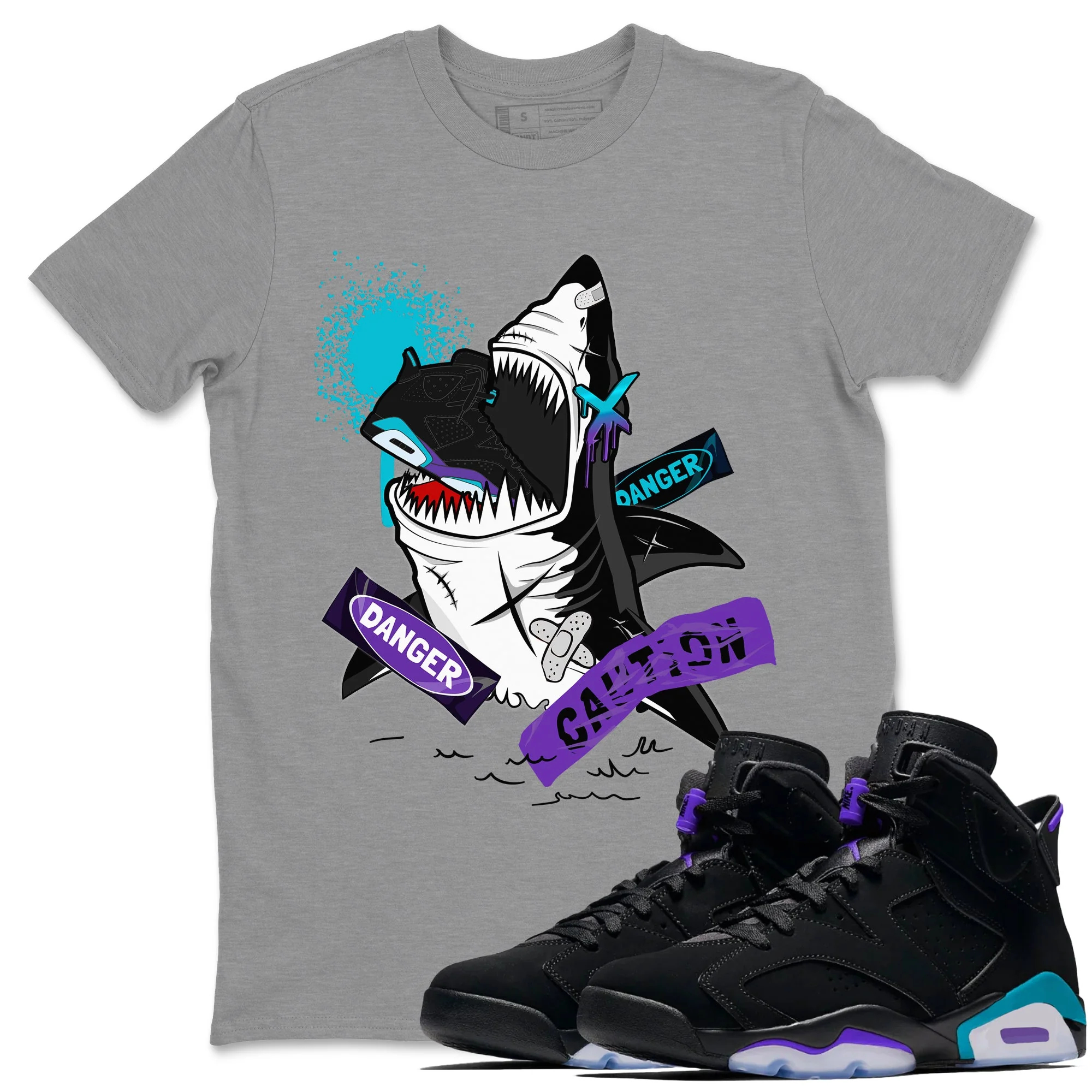 Dangerous Shark SNRT Sneaker Tee - Air Jordan 6 Aqua