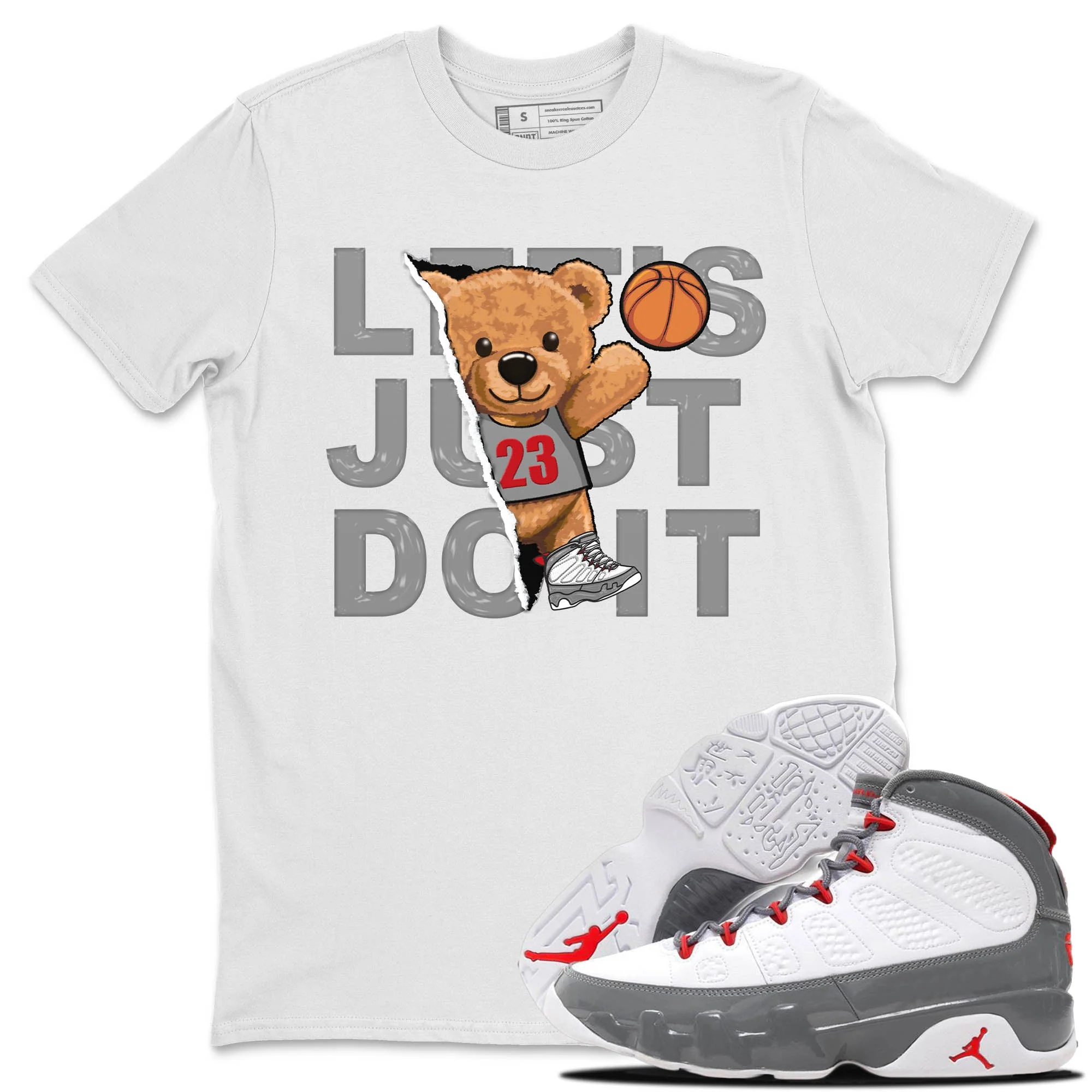 Rip Out Bear Unisex Tops - Air Jordan 9 Fire Red