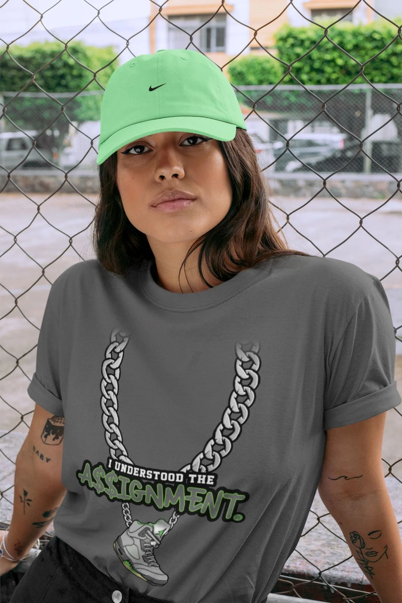 Understood Assignment Unisex Tops - Air Jordan 5 Green Bean