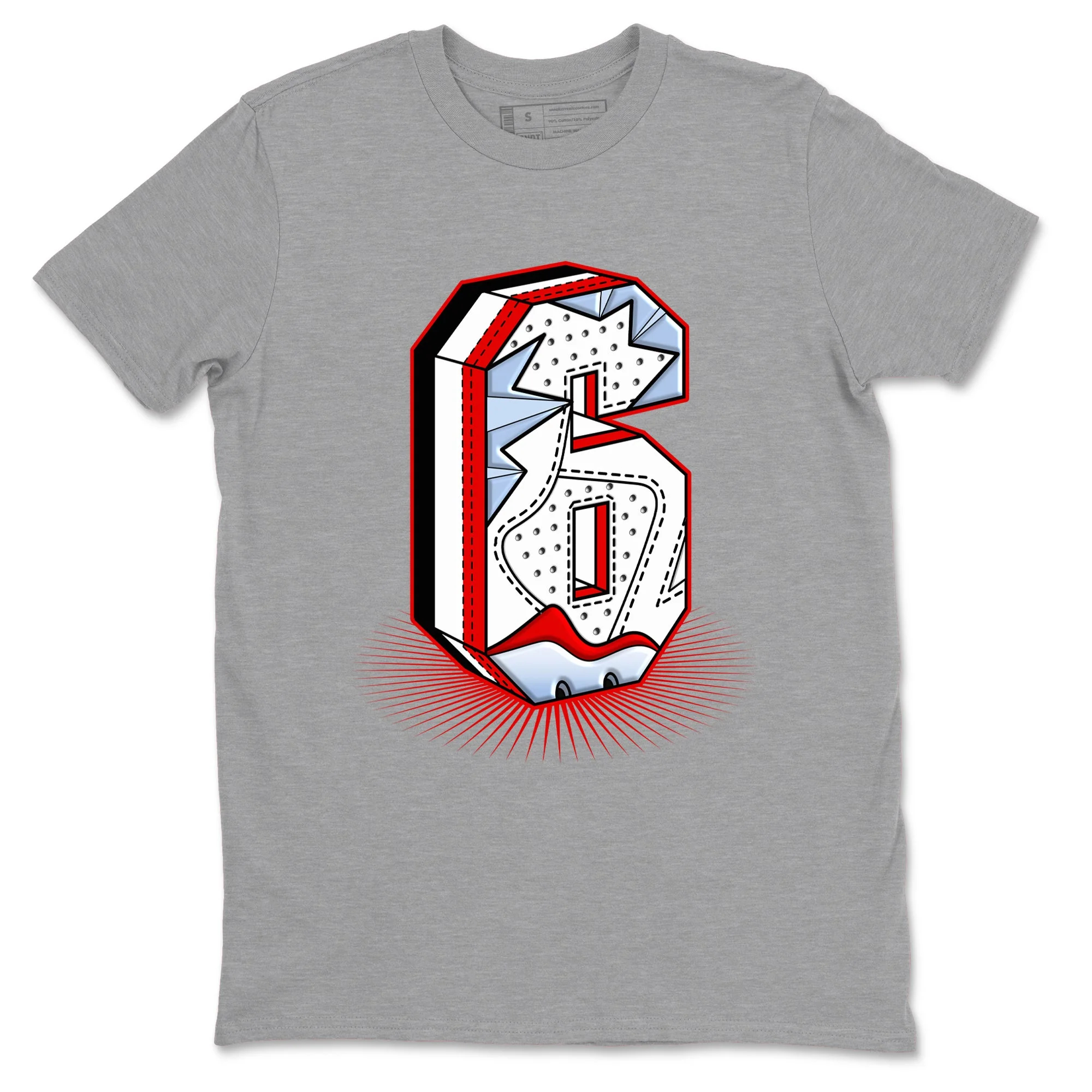 Number Statue Sneaker Tees - Air Jordan 6 Fire Red