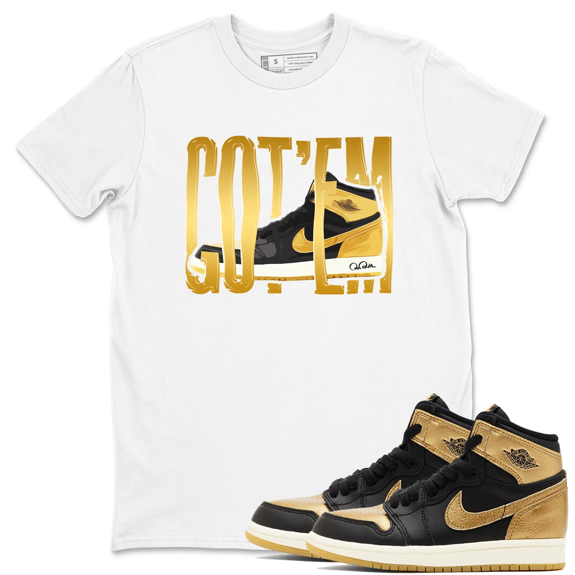 Wigggling Gotem Sneaker Tees - Air Jordan 1 Black Metallic Gold