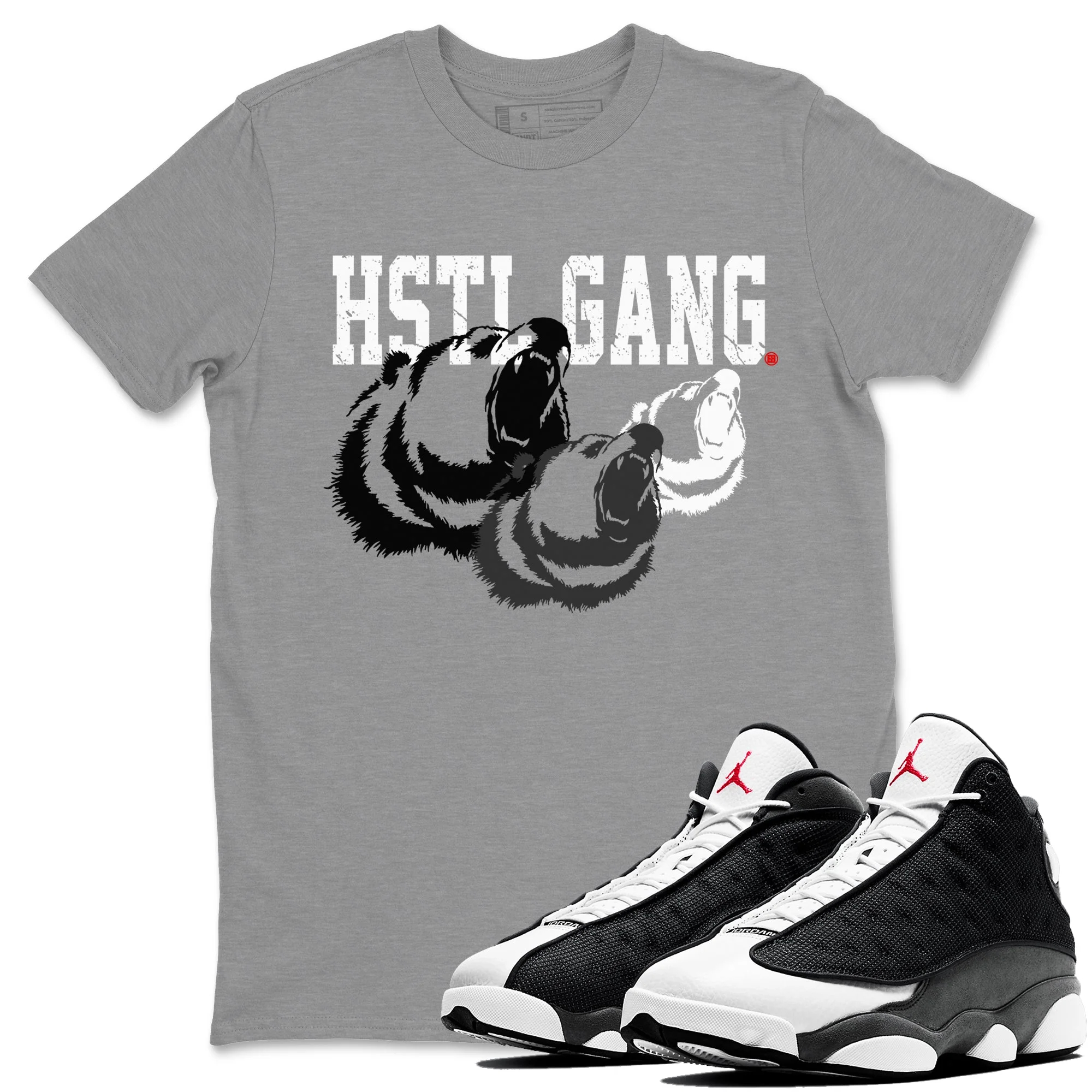 Hustle Gang Unisex Tops - Air Jordan 13 Black Flint