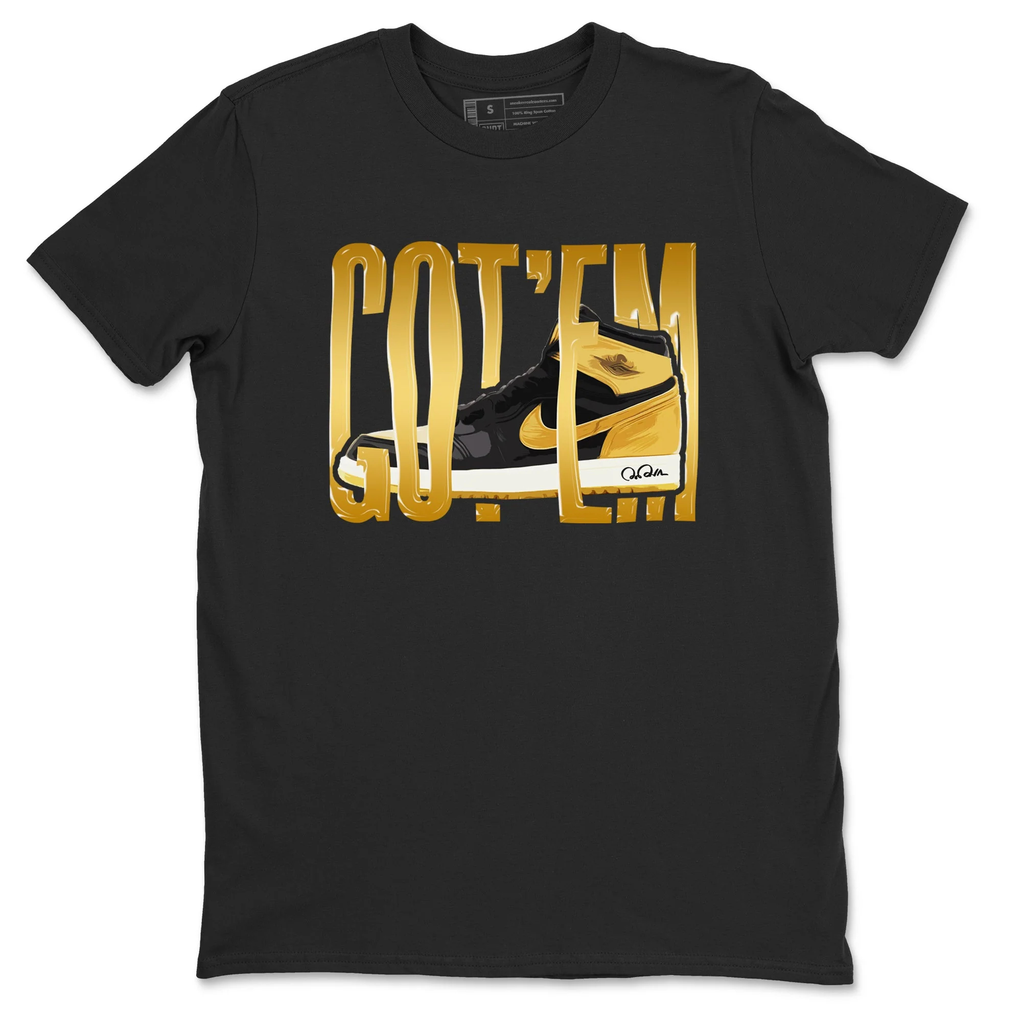 Wigggling Gotem Sneaker Tees - Air Jordan 1 Black Metallic Gold
