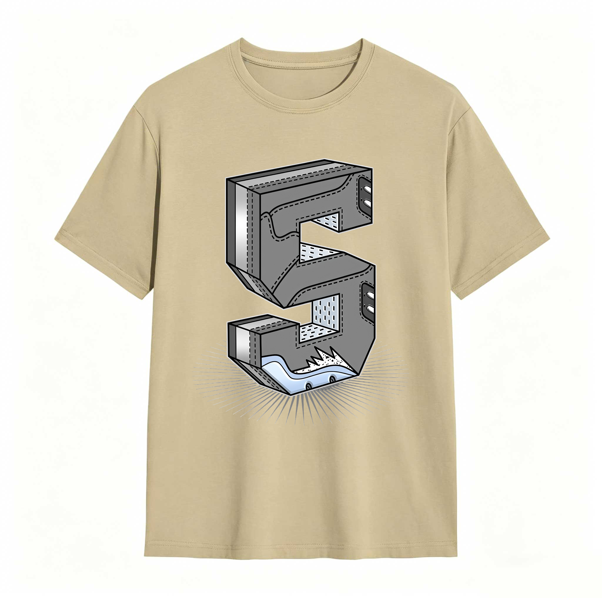 Number Statue Sneaker Tees - Match Air Jordan 5 Wolf Grey