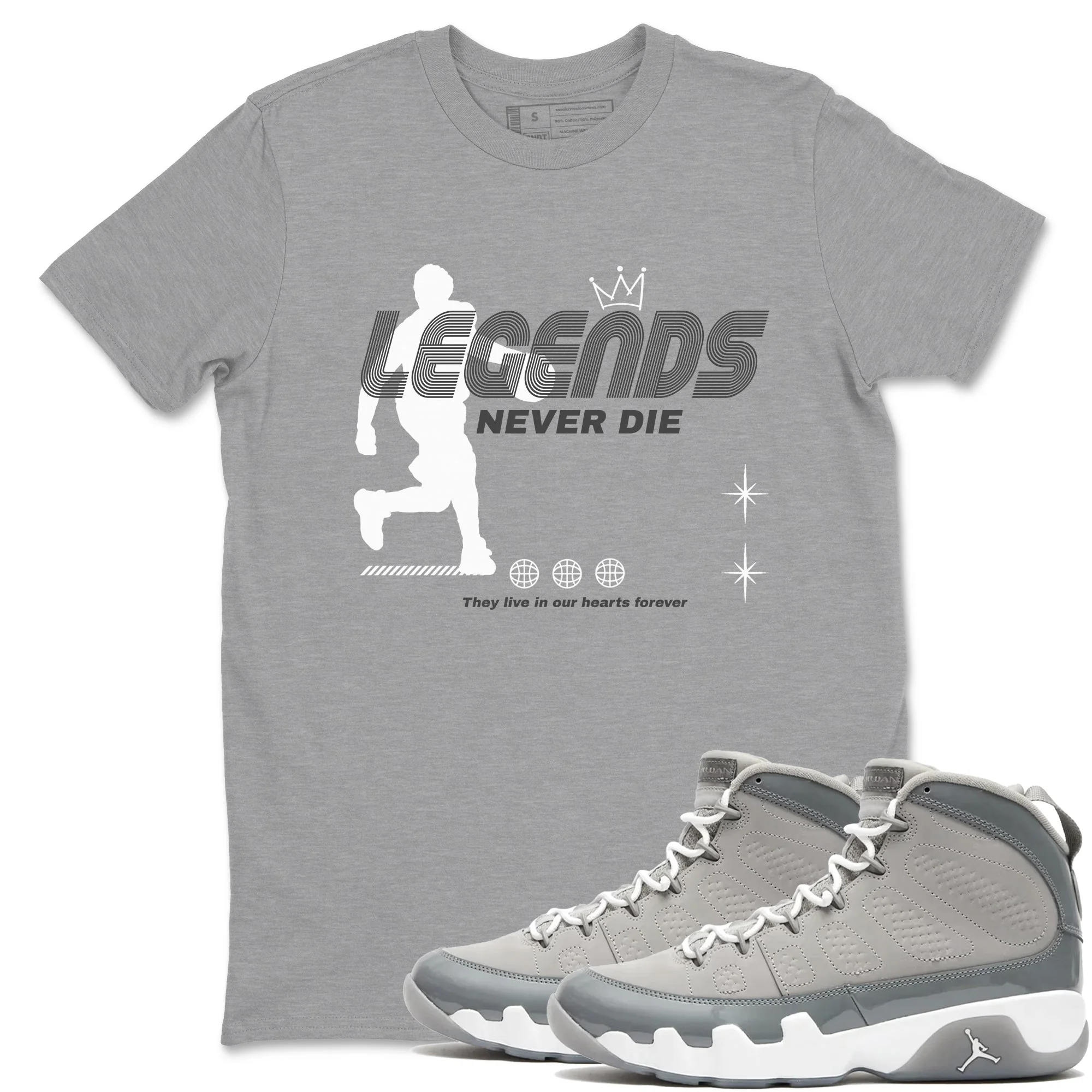 Legends Never Die Sneaker Tees - Air Jordan 9 Cool Grey
