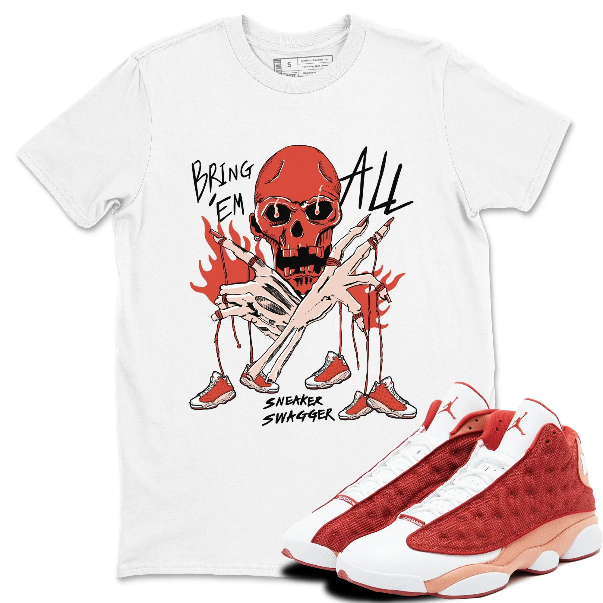 Bring 'Em All Sneaker Tees - Air Jordan 13 Dune Red