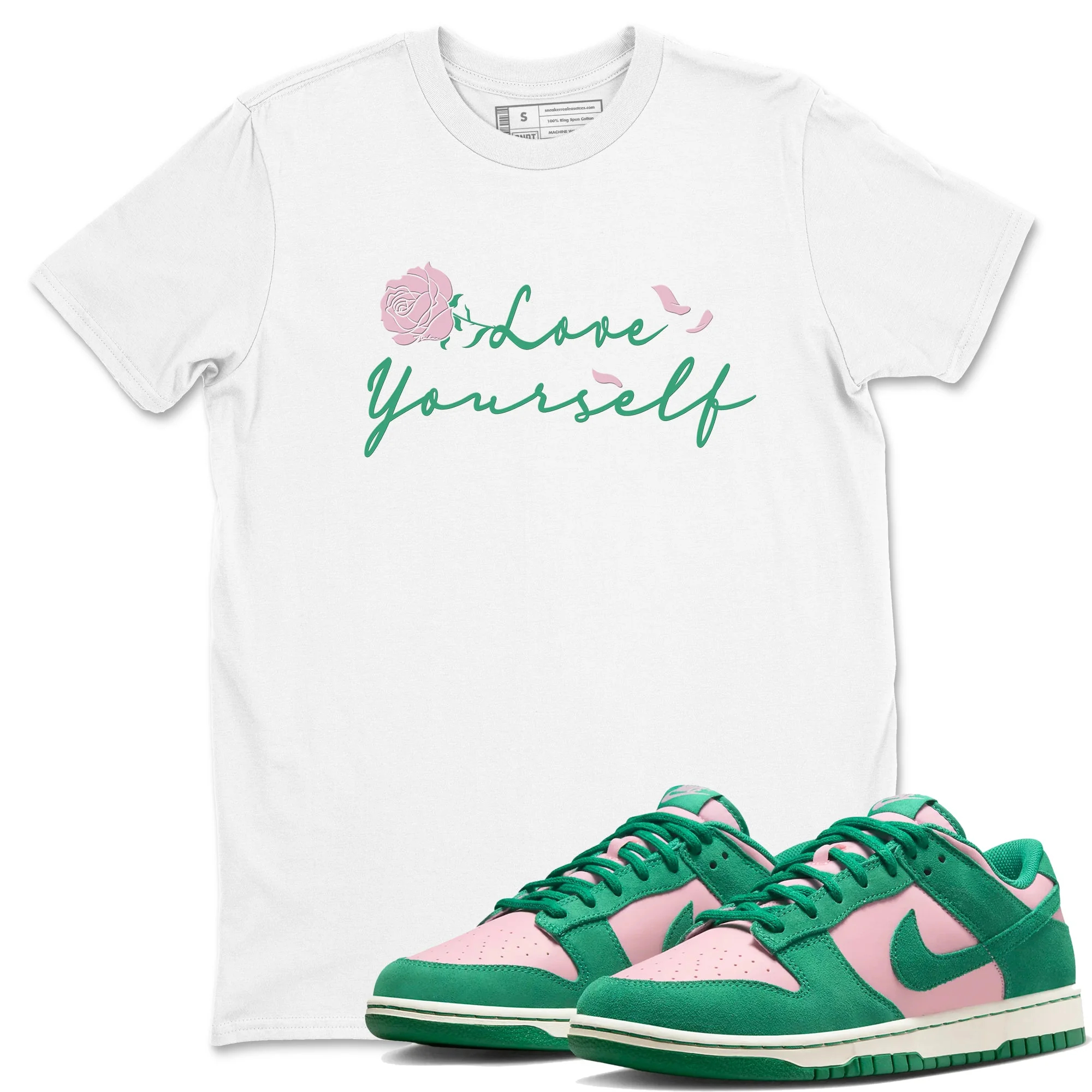 Love Yourself Sneaker Tees - Dunk Medium Soft Pink Malachite