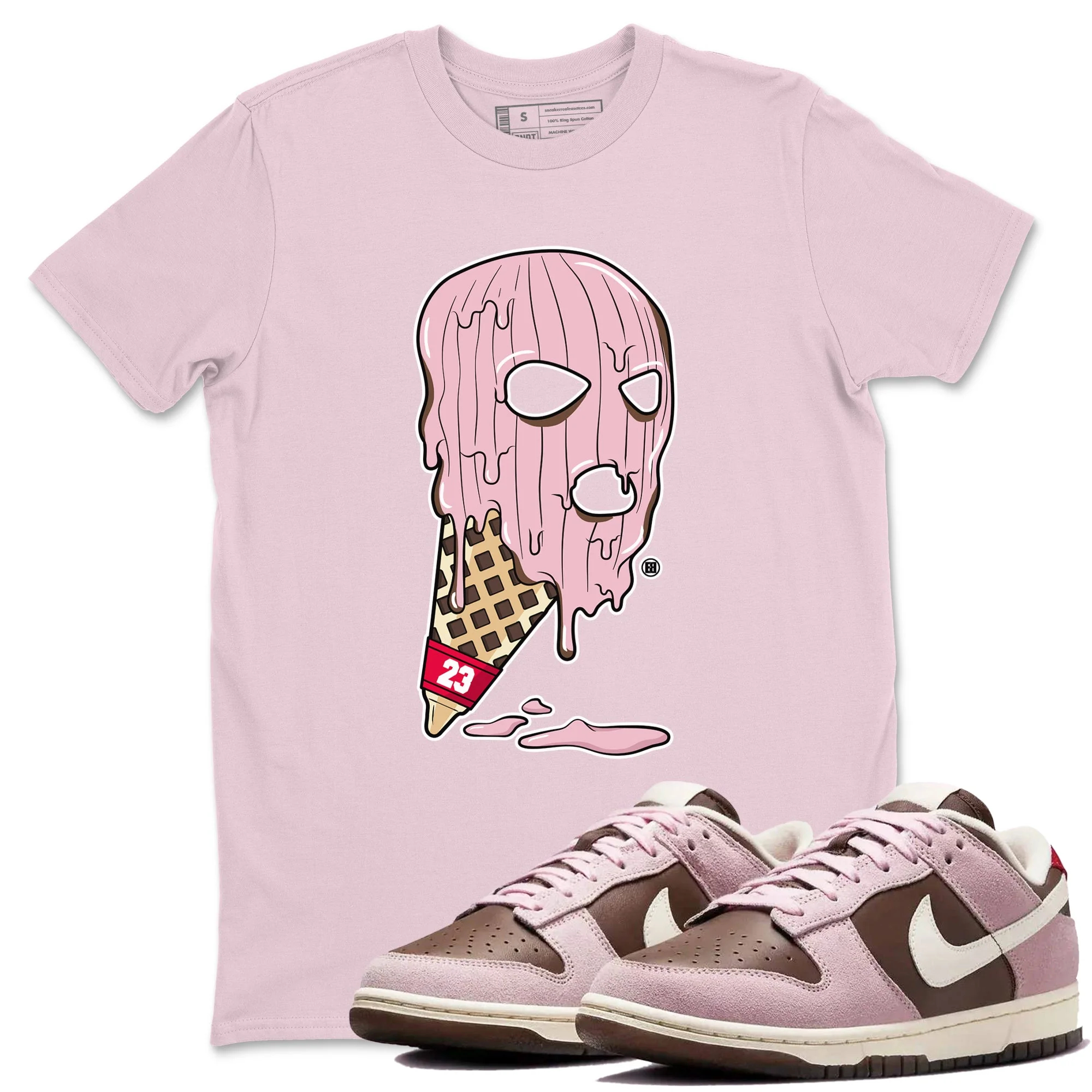 Ice Cream Mask Sneaker Tees - Dunk Cacao Wow And Pink Foam