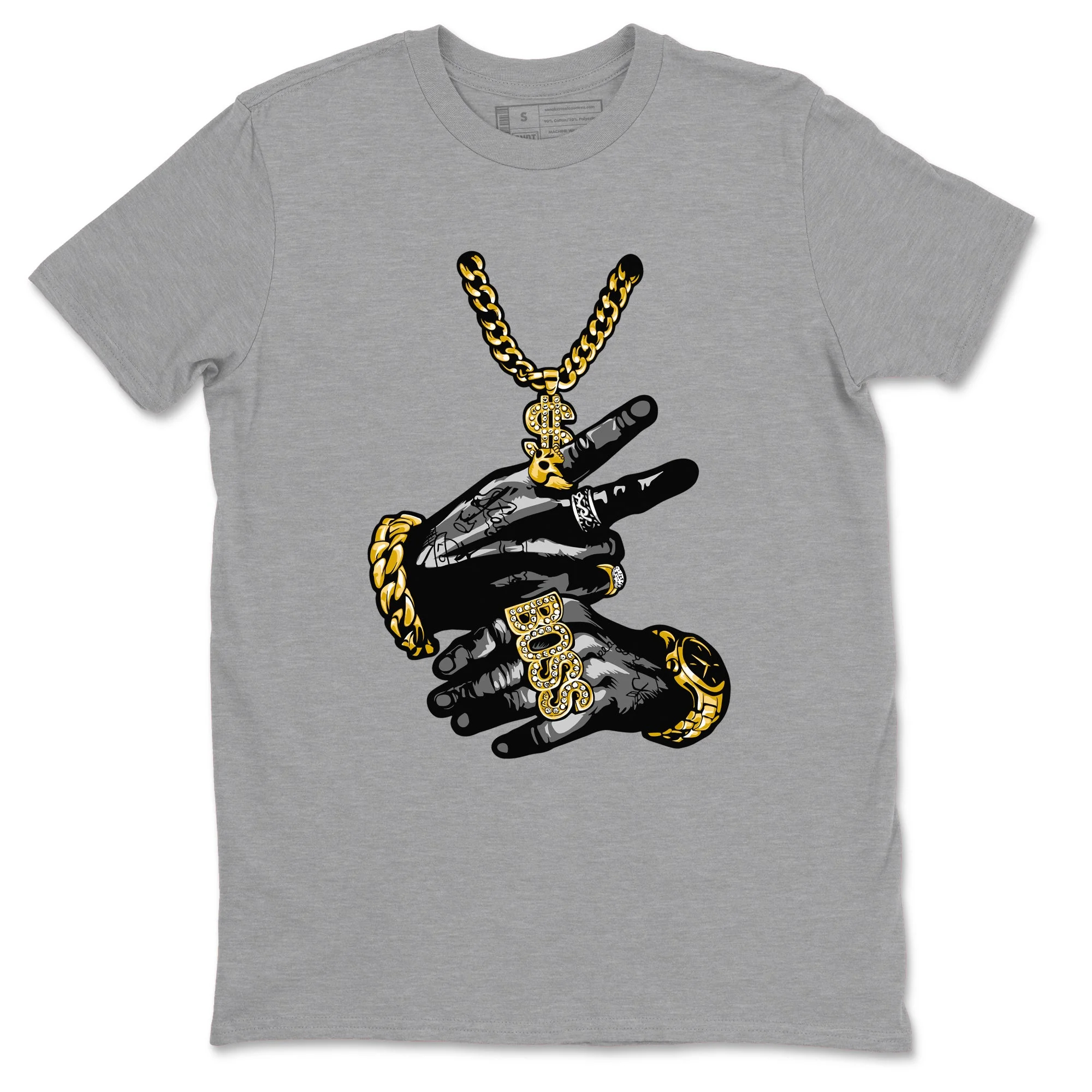 Tattoo Hands Sneaker Tees - Air Jordan 1 Black Metallic Gold