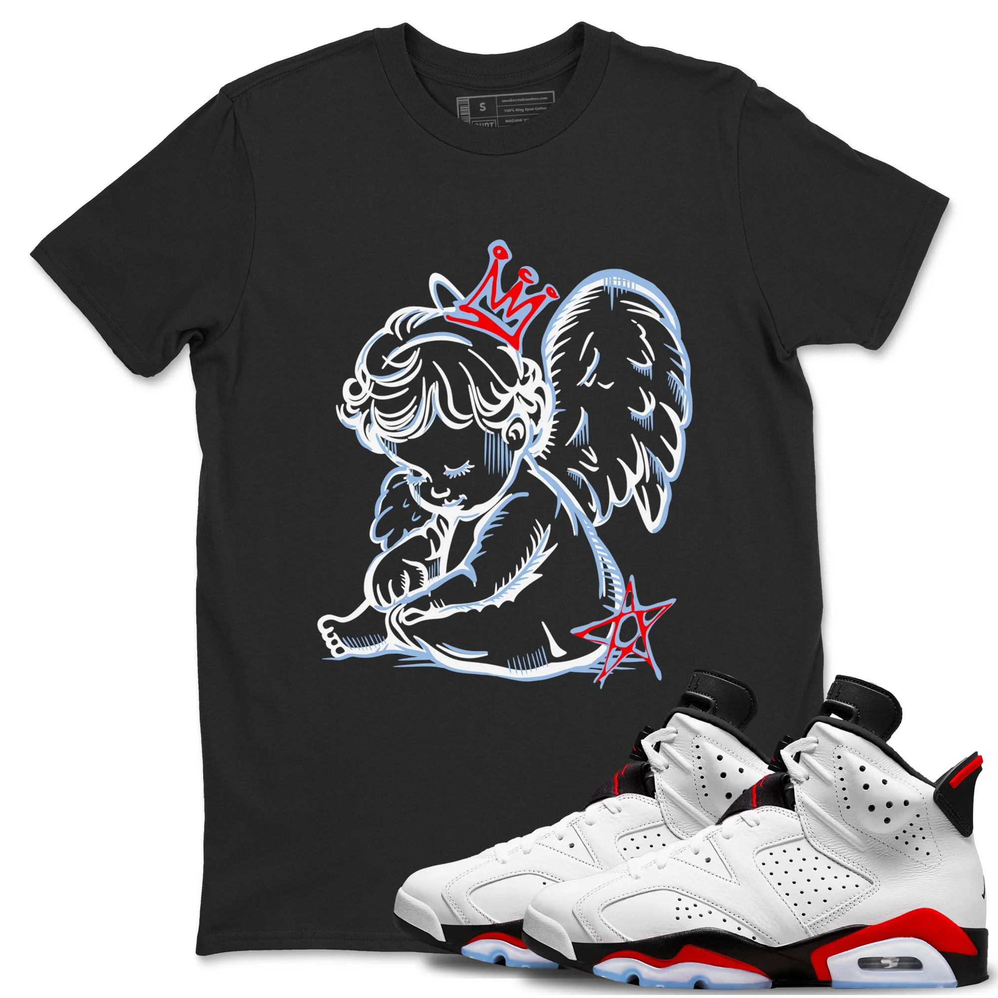 Neon Angel Sneaker Tees - Air Jordan 6 Fire Red