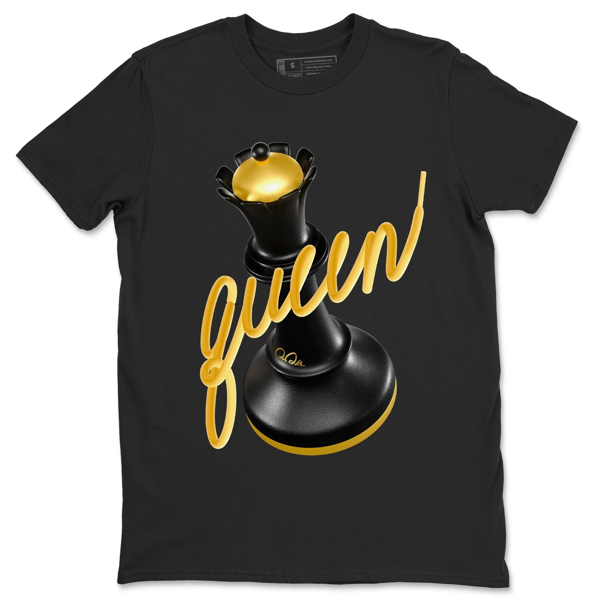 3D Queen Sneaker Tees - Air Jordan 1 Black Metallic Gold