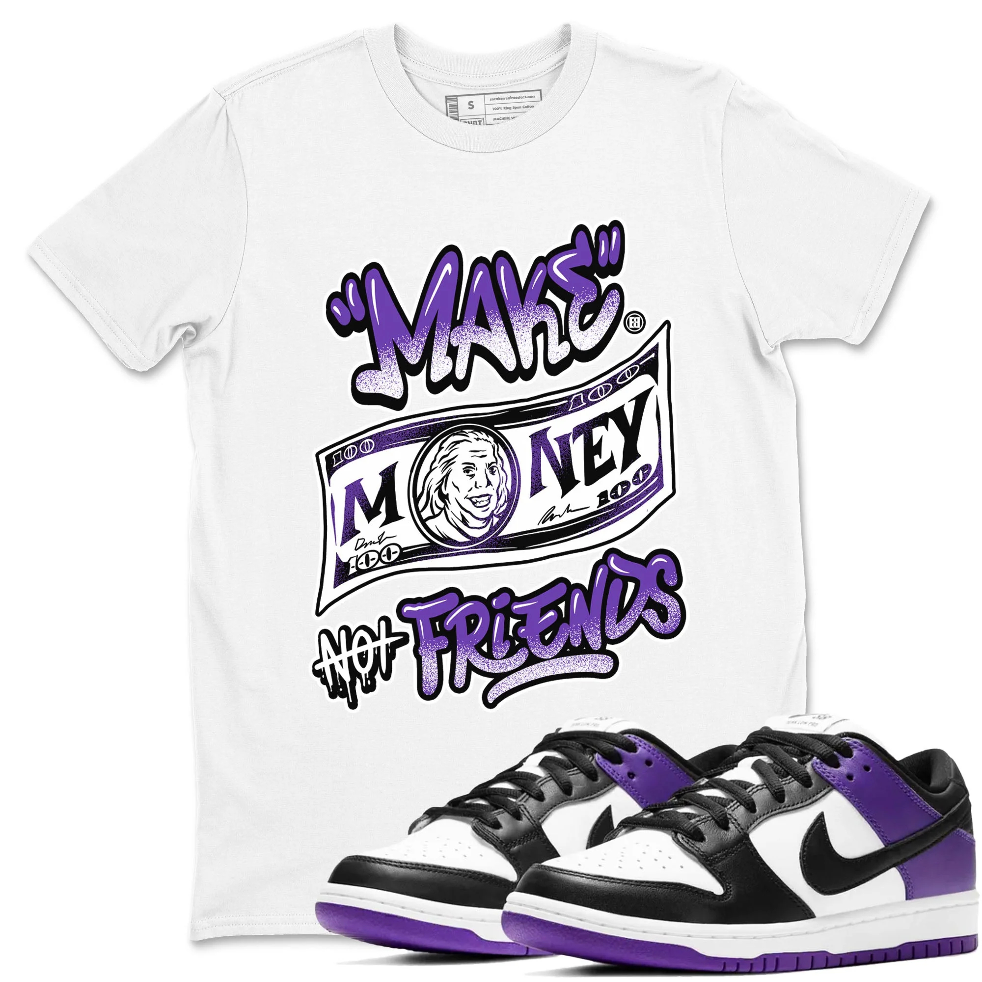 Make Money Not Friends Sneaker Tees - Dunk Low Court Purple