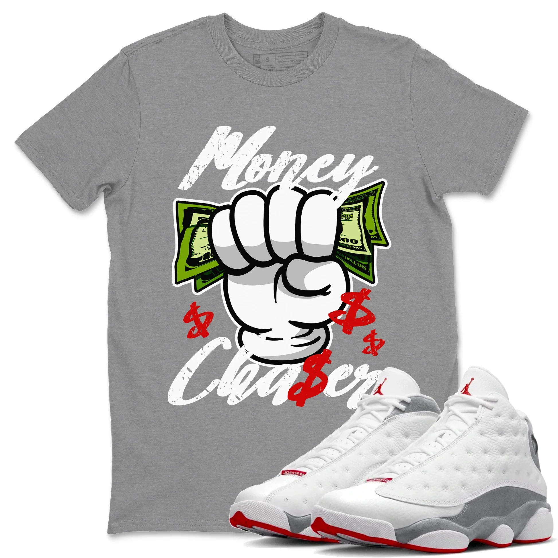 Money Chaser Unisex Tops - Air Jordan 13 Wolf Grey